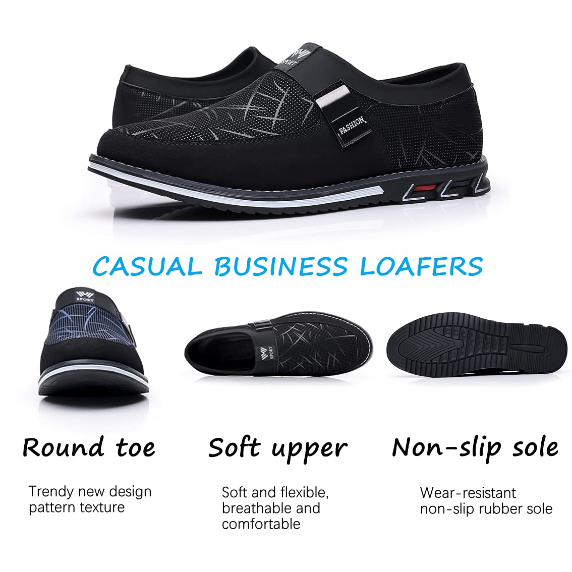 Premium Men's Casual Sneakers & Loafers - Comfortable Walking Shoes for Business, Office & Outdoor | Luxury Leather Dress Shoes for Men | Perfect for Work, Driving & Daily Wear