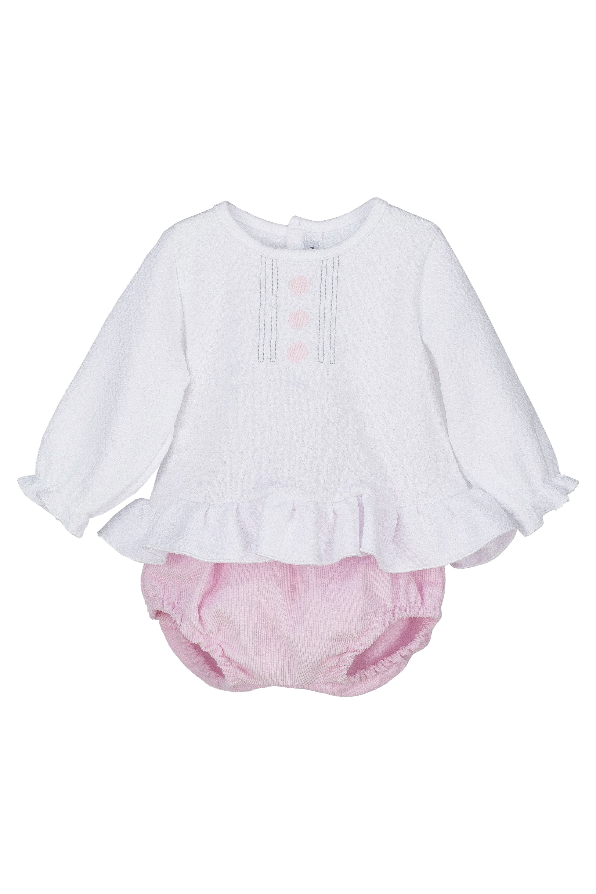 Faye White Blouse & Pink Bloomers - Elegant Women's Vintage Style Top and Shorts Set | Perfect for Tea Parties, Photo Shoots & Romantic Outfits