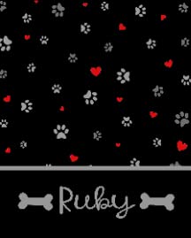 Personalized Dog Blanket Paws Name and Love Heart1