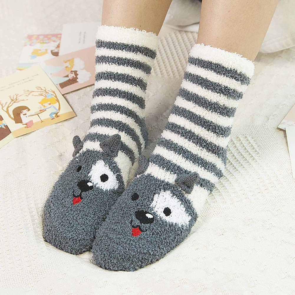 Cozy Cat Fuzzy Socks for Women - Warm Winter Slippers for Christmas Gifts