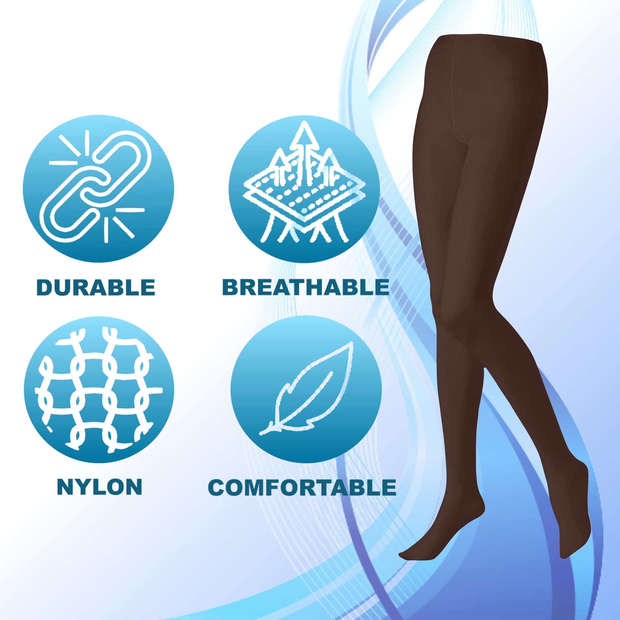 Butterfly EMEM Women's Plus Size Opaque Footed Tights - Queen Size Comfortable Stretchy Pantyhose for Work, Travel & Everyday Wear