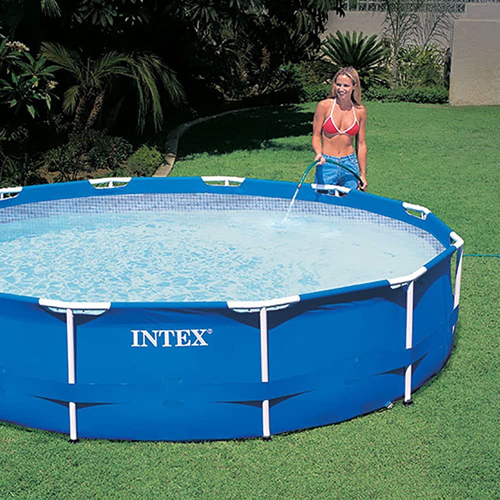 **Intex 6-Person Metal Frame Above Ground Pool with Filter Pump, Type A Cartridge & Pool Cover – Durable & Easy Setup for Backyard, Family Fun, Summer Relaxation**