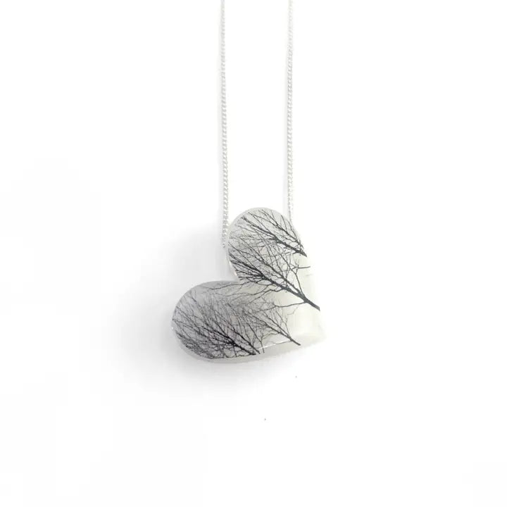 Black Drop Designs White Heart Tree Necklace - Elegant Pendant for Women, Perfect for Gifts, Parties & Everyday Wear