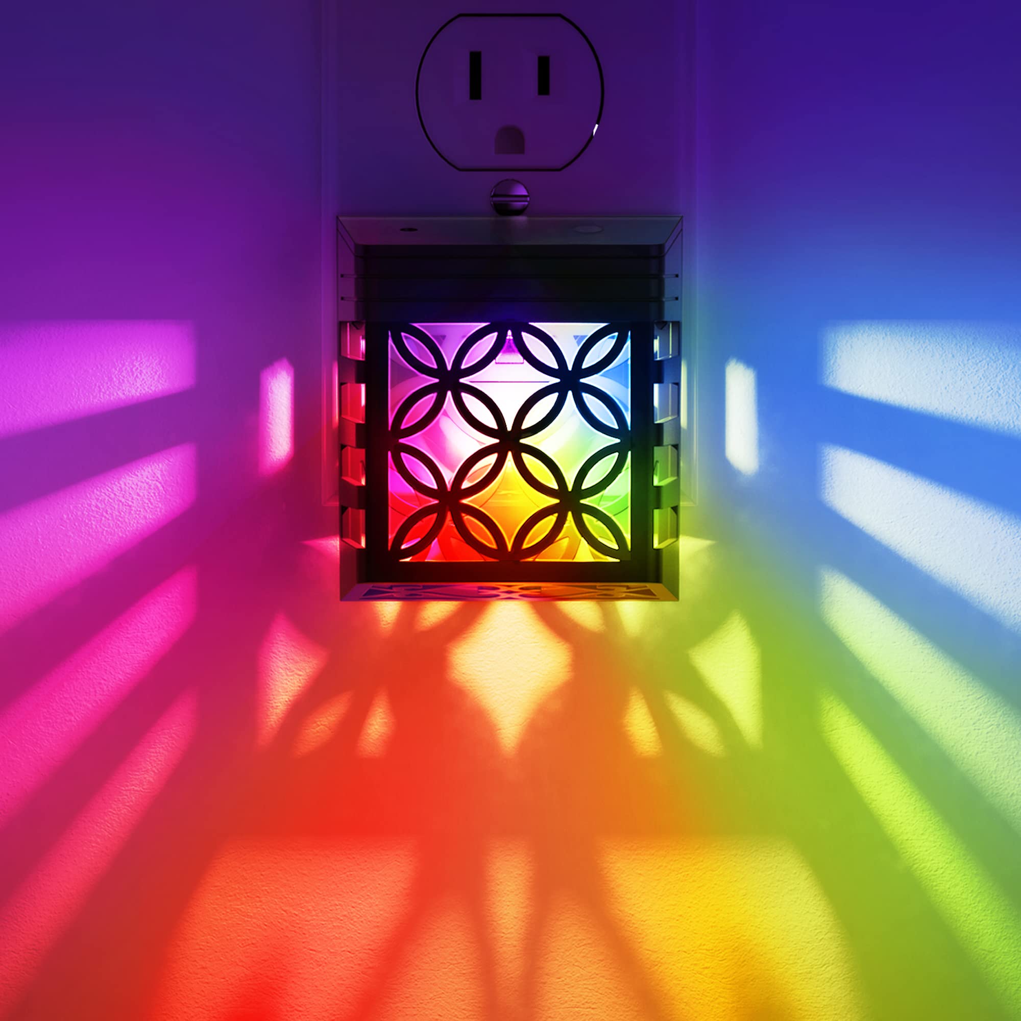 DORESshop Color-Changing LED Night Light Plug into Wall - 8 RGB Colors, Auto Dusk-to-Dawn Sensor, Energy Efficient Nightlight for Kids, Nursery, Bathroom, Kitchen, Hallway (1 Pack) - Perfect for Bedrooms, Staircases & Dark Areas at Night