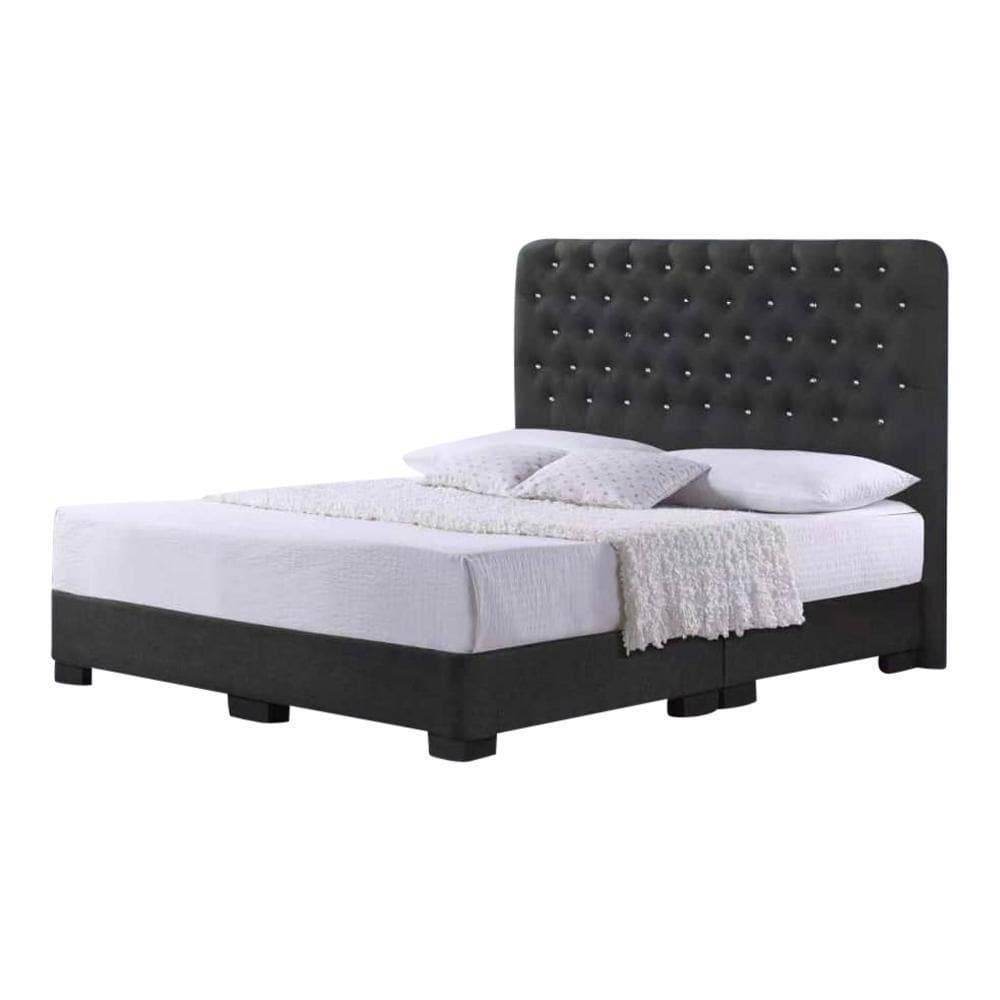 Dark Grey Fabric Bed Frame - Water Repellent, Sturdy & Noise-Free - Perfect for Master Bedroom, Guest Room & Dormitory Use
