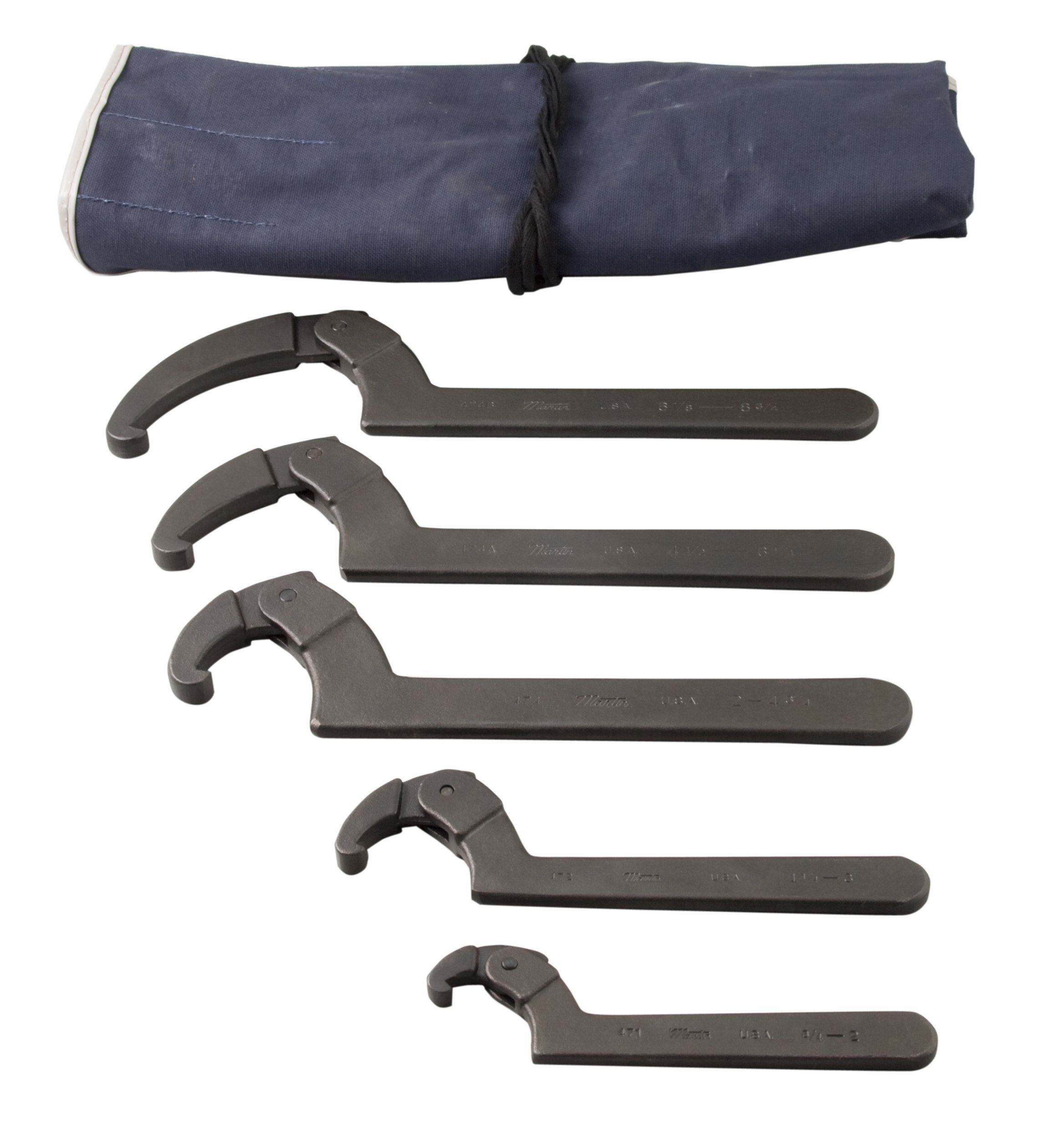 Martin SHW5K 5-Piece Adjustable Hook Spanner Wrench Set (3/4