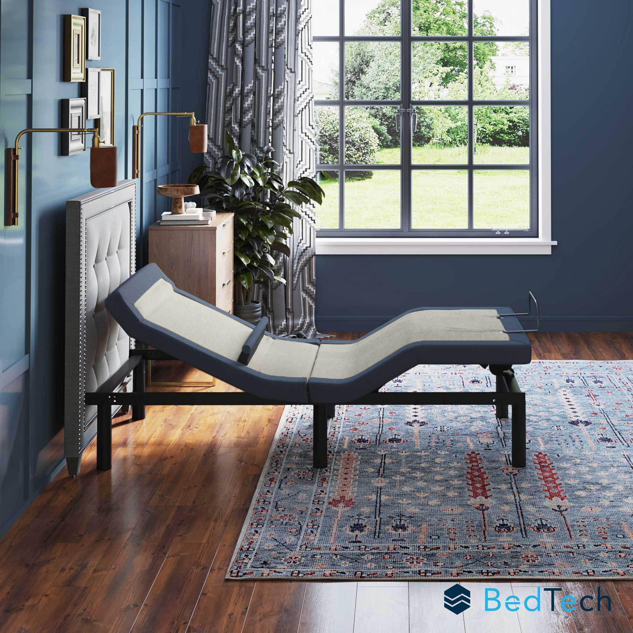 BT6500 Adjustable Bed Base with Remote Control - Memory Foam Mattress Compatible for Back Pain Relief & Zero Gravity Position - Perfect for Home, Office & Guest Room Use