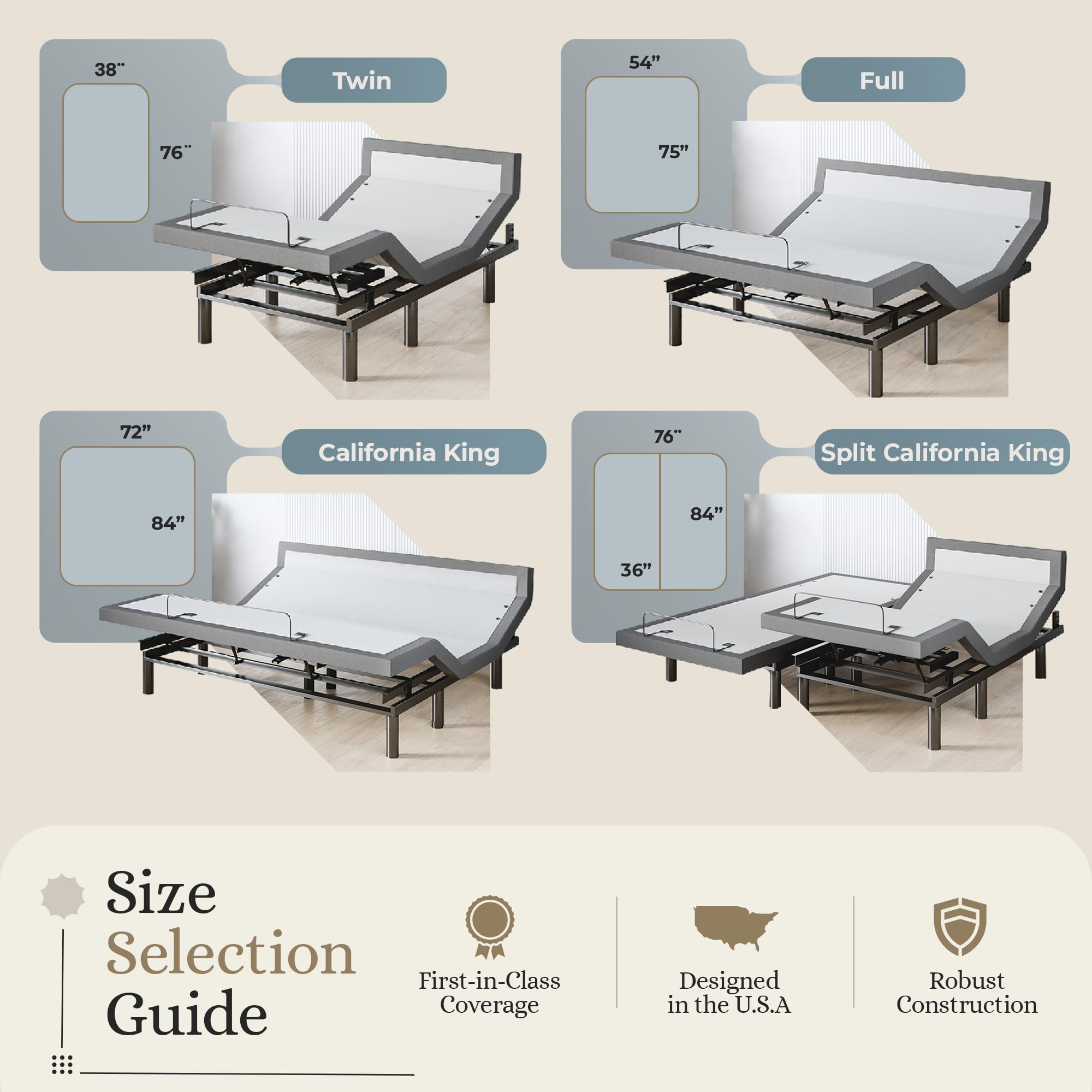 Sven & Son Adjustable Bed Base with Massage & USB for Home Comfort