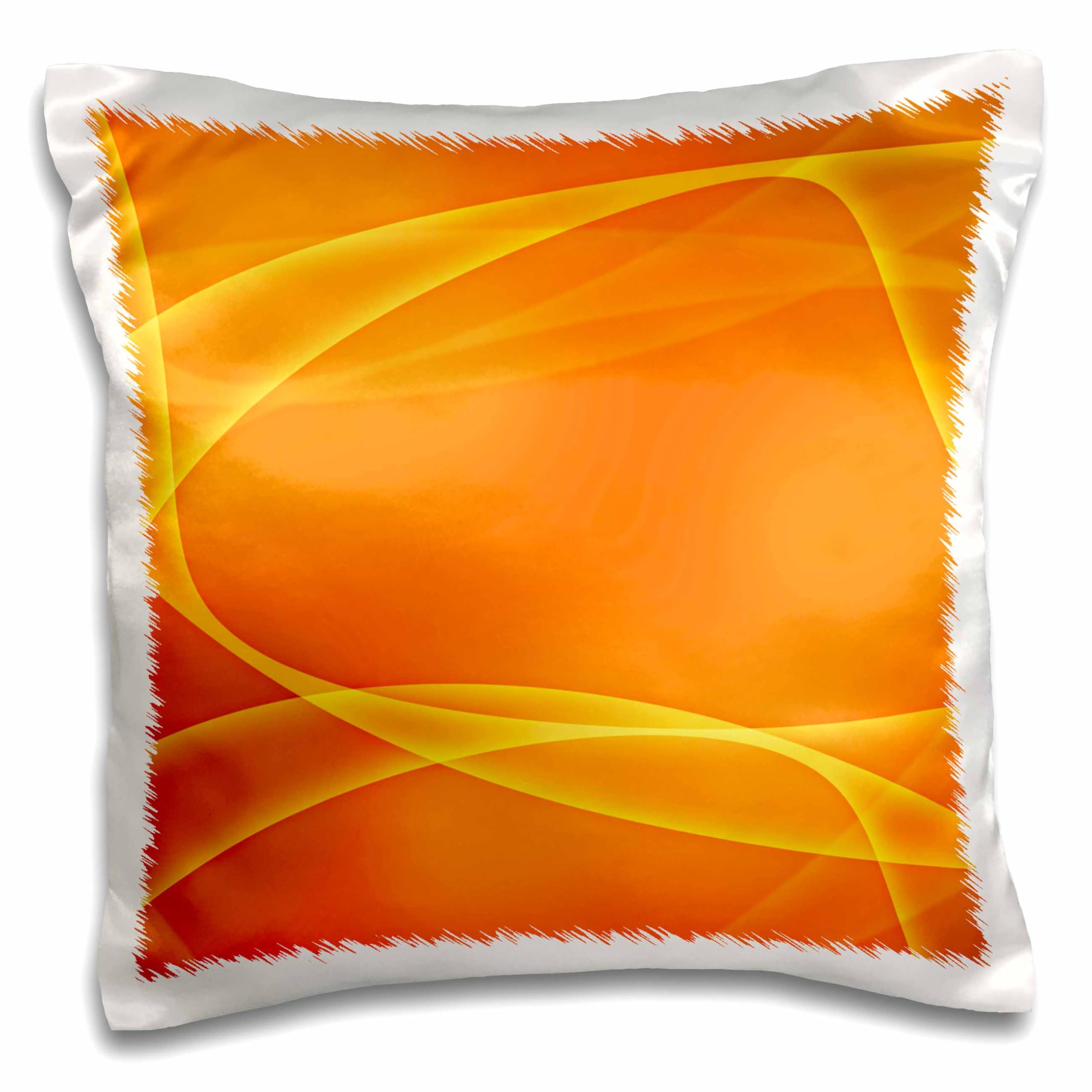 3D Rose Orange Background with Bright Yellow Streamers Decorative Pillow Cover, 16