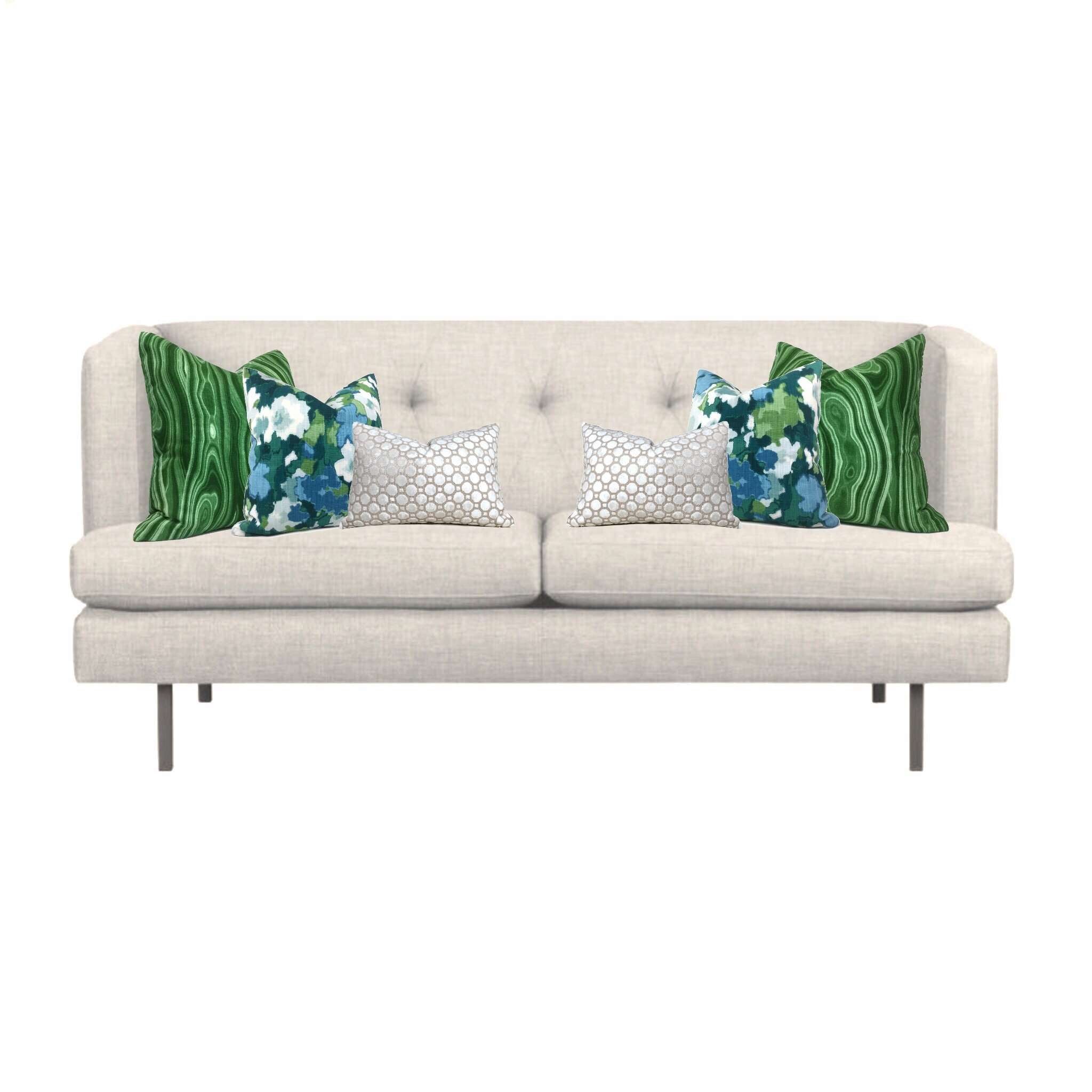 Robert Allen Velvet Geo Pearl White Pillow Cover - Luxury Decorative Throw Pillow Case for Sofa, Bed & Couch - Fabric by the Yard Available - Perfect for Living Room, Bedroom & Home Decor