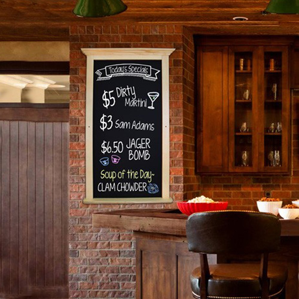Premium Wall Chalkboard with Elegant Crown Molding - Perfect for Home Office, Classroom & Kitchen Organization