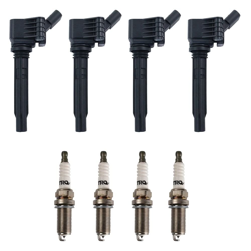 TRQ Ignition Coil and Spark Plug Kit - Compatible with 2015-2023 Audi A3, A4, Q5 & 2015-2017 Volkswagen Golf, Jetta - High Performance Replacement Parts for Smoother Engine Starts and Better Fuel Efficiency