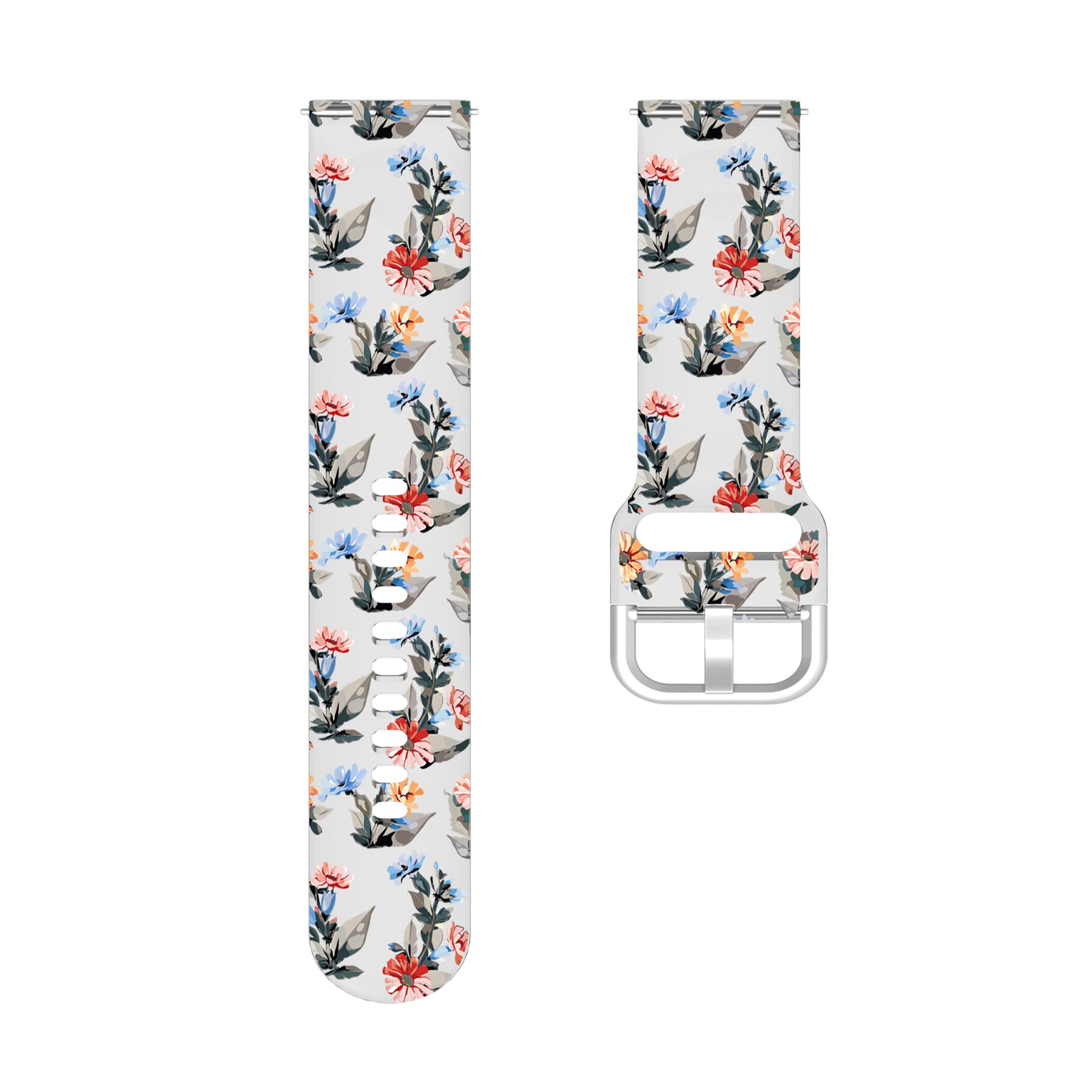 FitTurn Floral Sport Band 22mm - Compatible with Garmin Forerunner 225, Durable Silicone Watch Strap for Women & Men - Perfect for Running, Workouts & Daily Wear