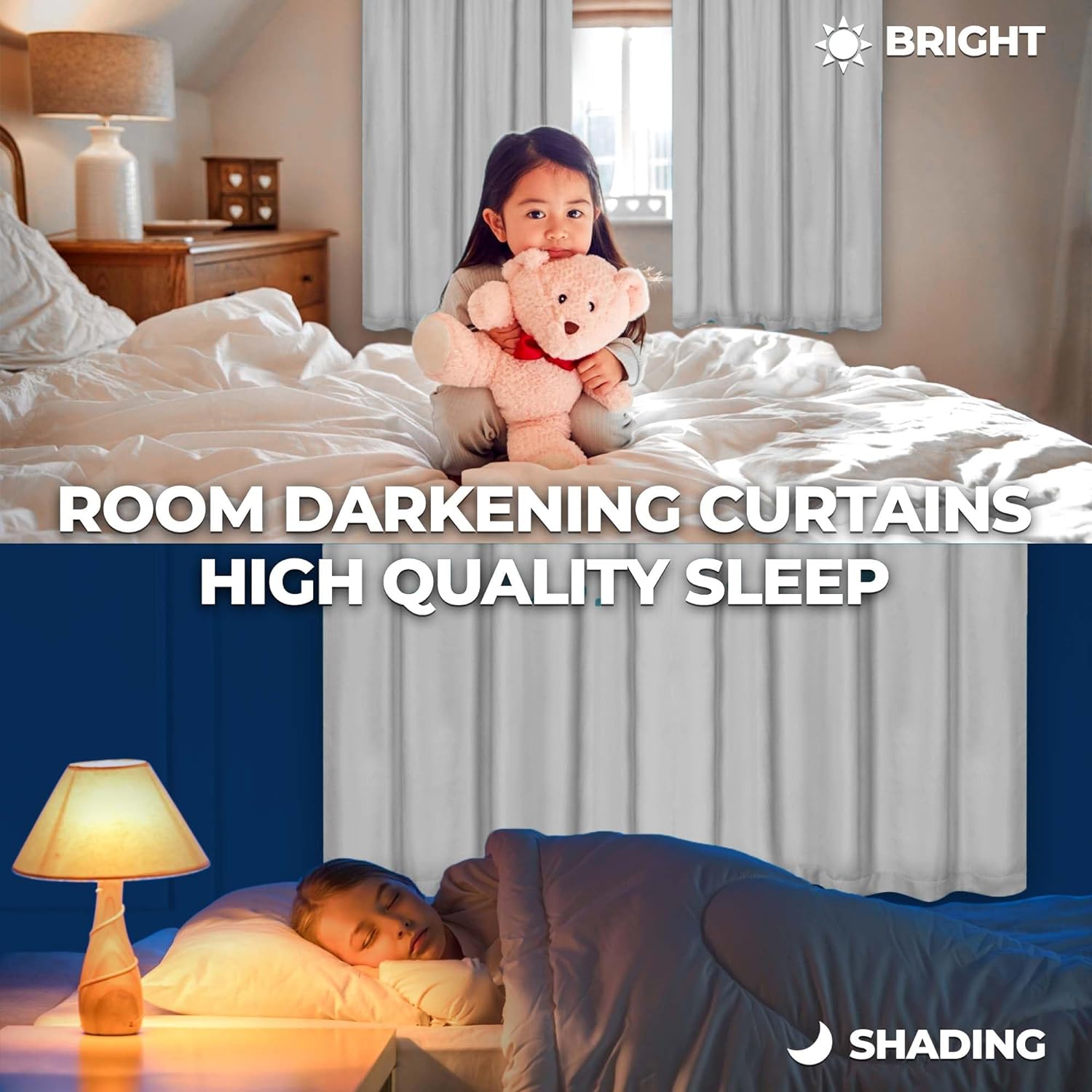 Blackout Curtains for Bedroom - Set of 2 Panels, Grommet Top Room Darkening Thermal Insulated Drapes for Better Sleep & Energy Efficiency | Perfect for Home Theater, Nursery & Shift Workers
