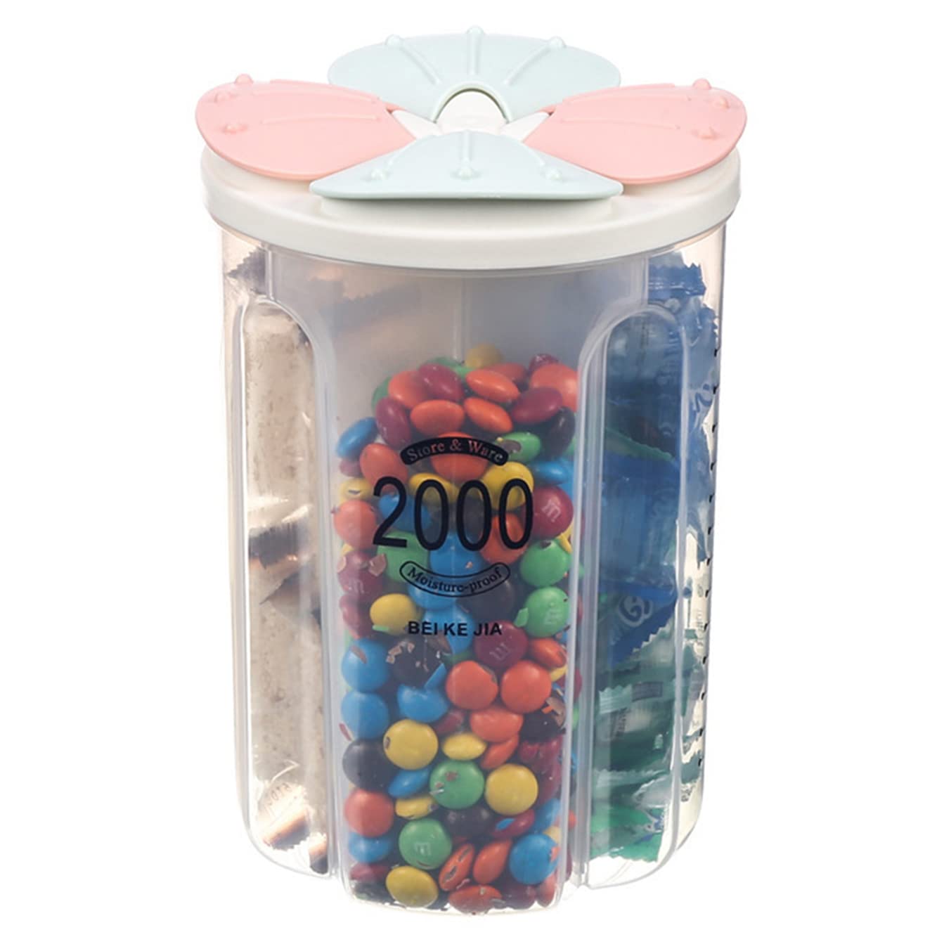 Airtight Food Storage Containers Set - BPA Free Plastic Kitchen Canisters for Flour, Sugar, Rice & Cereal (2000ml, 4-Piece, 2 Colors) - Perfect for Pantry Organization & Meal Prep