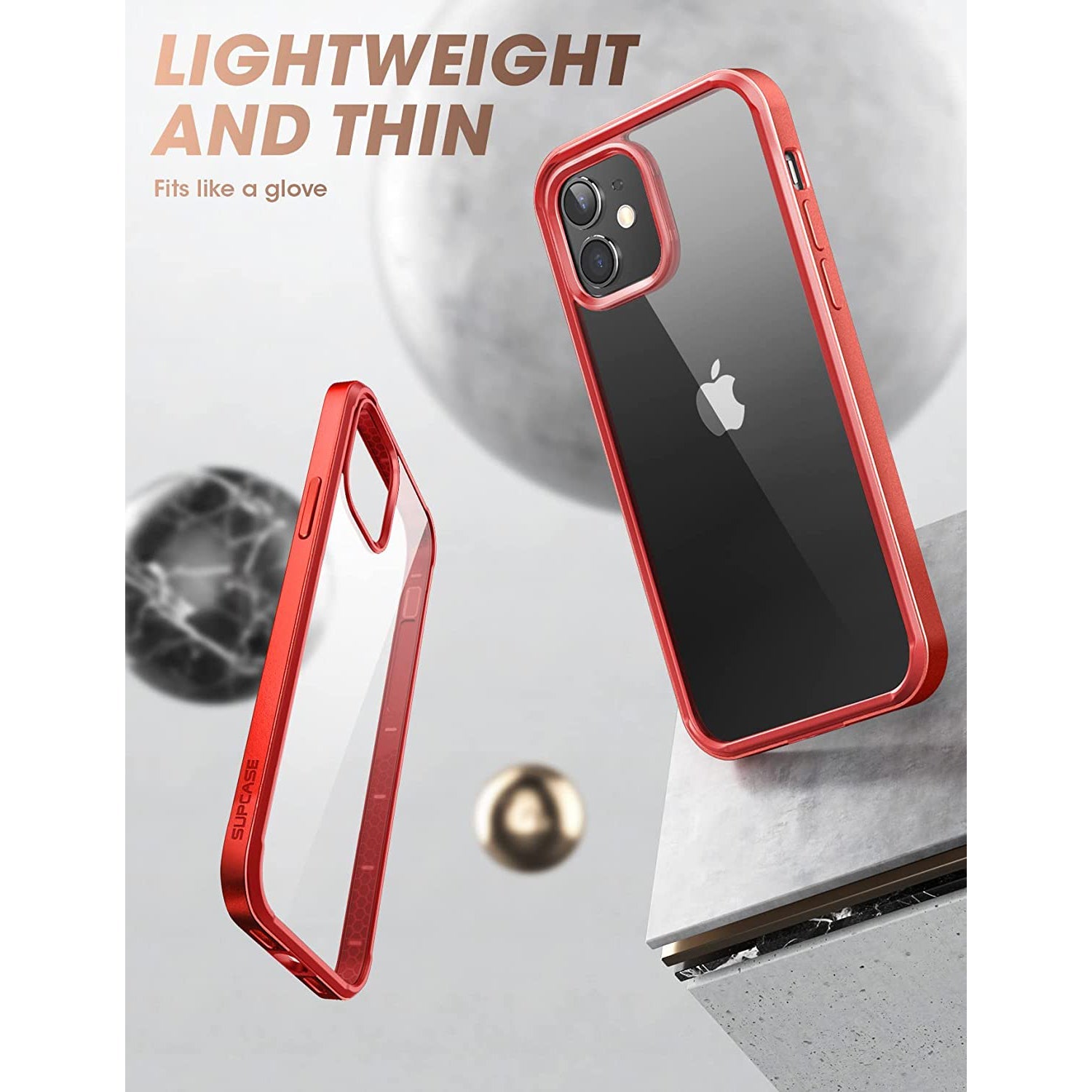 iPhone 11 Case 6.1 Inch - Unicorn Beetle Edge Clear Bumper Protective Cover (Open Box) Metallic Red - Shockproof & Slim Design for Everyday Use, Work & Travel