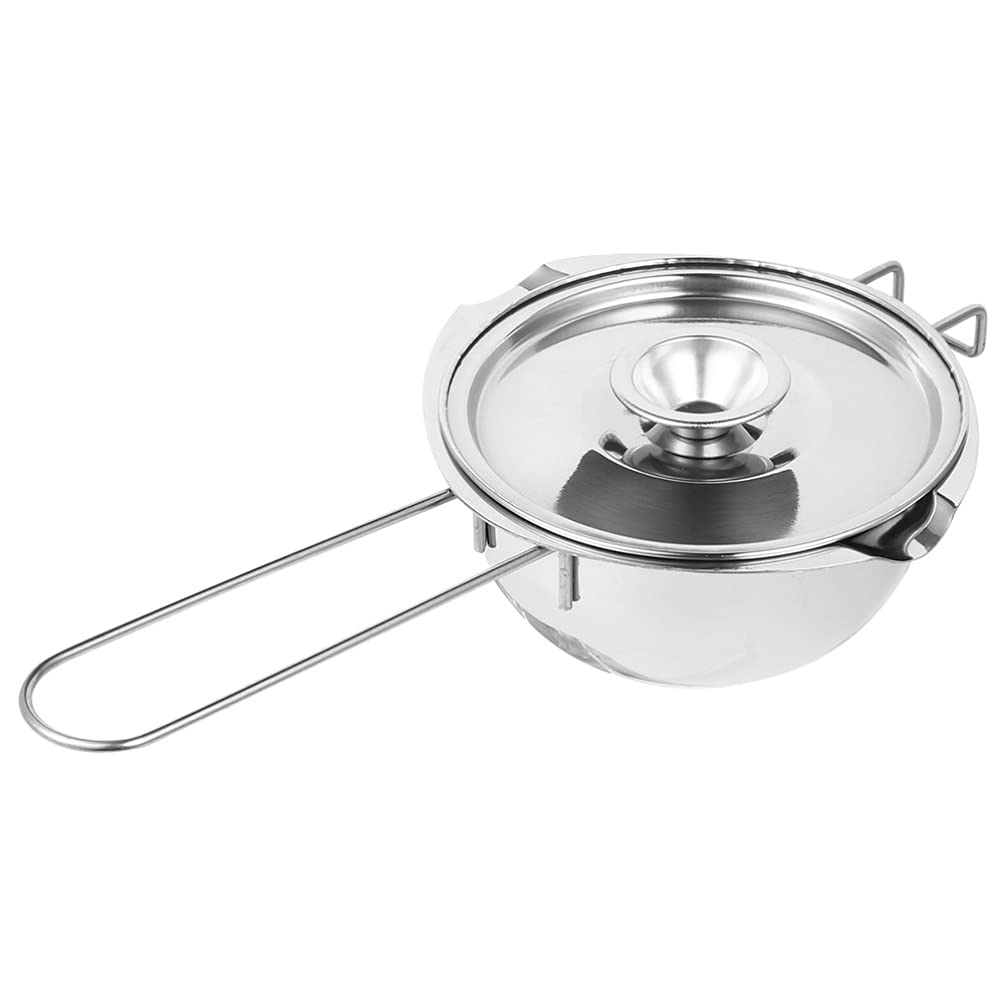 Hemoton 1-Piece Stainless Steel Chocolate Melting Pot with Handle - Non-Stick Butter Warmer, Candle Wax Melter for Cheese, Caramel & Candy Making - Perfect for Baking, DIY Candles & Chocolate Fondue