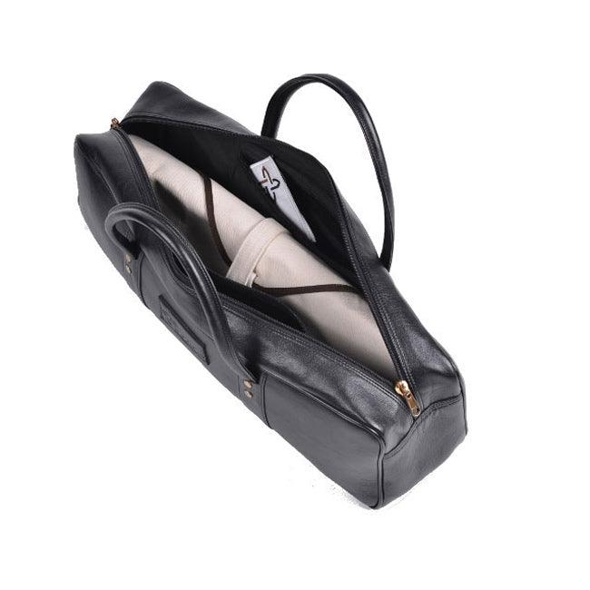 Boldric BOLP126 Black Multi-Purpose Leather Tool Bag for Electricians, Plumbers & Handymen - Durable Work Tote for Tools & Equipment Organization