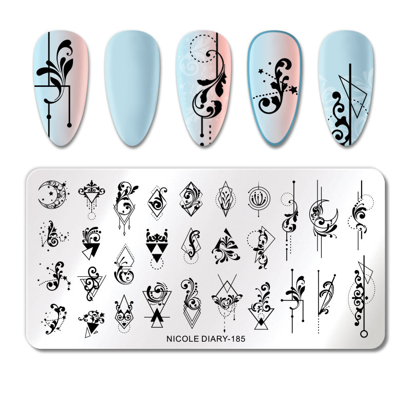 Nicole Diary Nail Stamping Plates - Professional Nail Art Design Kit for DIY Manicures at Home, Salon & Party Use