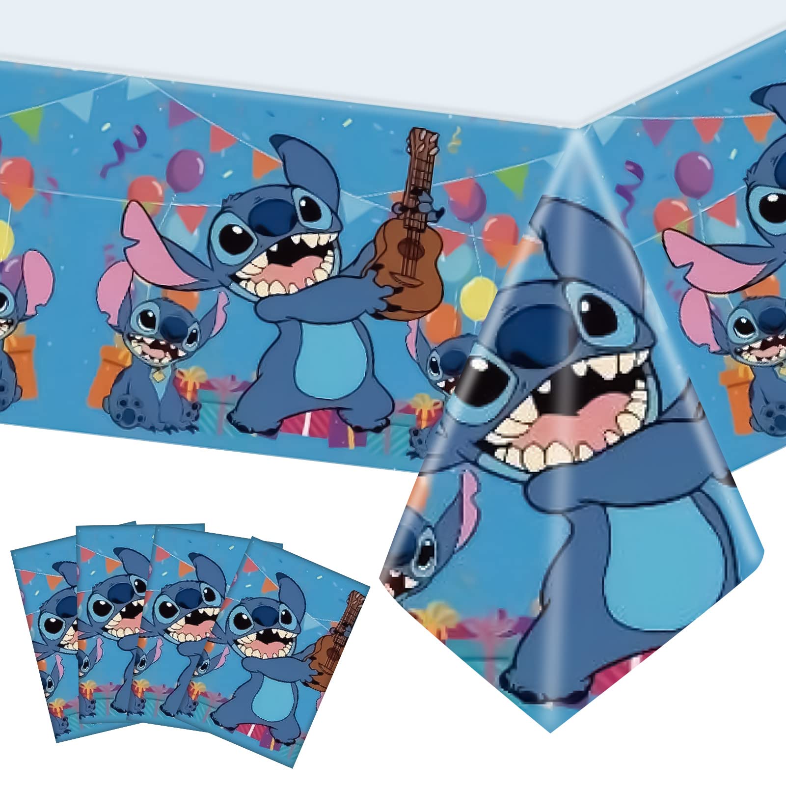 4-Piece Cartoon Plastic Tablecloth Set - Waterproof Party Table Cover for Kids, Baby Shower & Birthday Decorations | Perfect for Indoor/Outdoor Celebrations, Family Gatherings & Holiday Parties