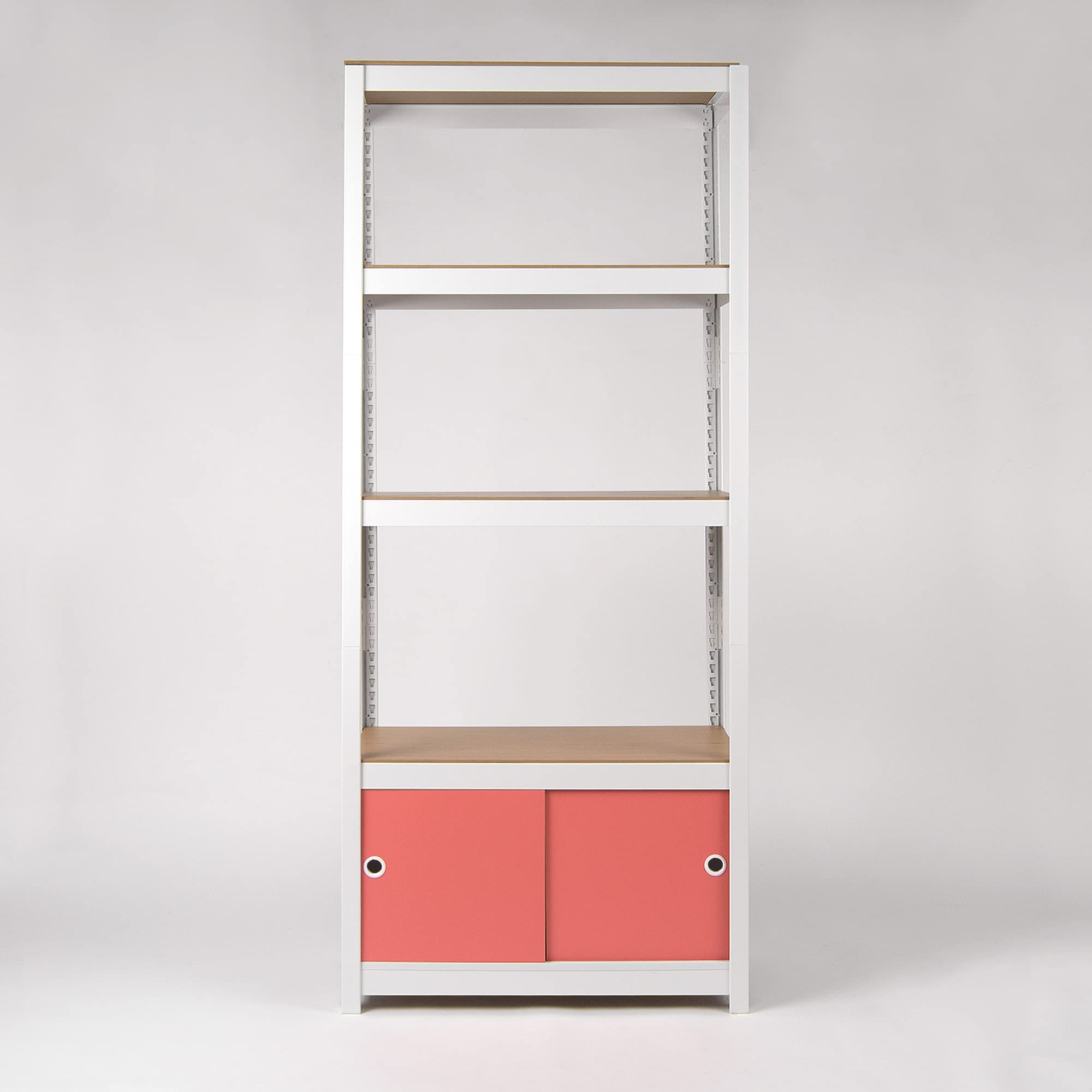 Kepsuul 4-Tier Heavy Duty Metal Shelving Unit with Adjustable Shelves & Reversible Doors - 32.1