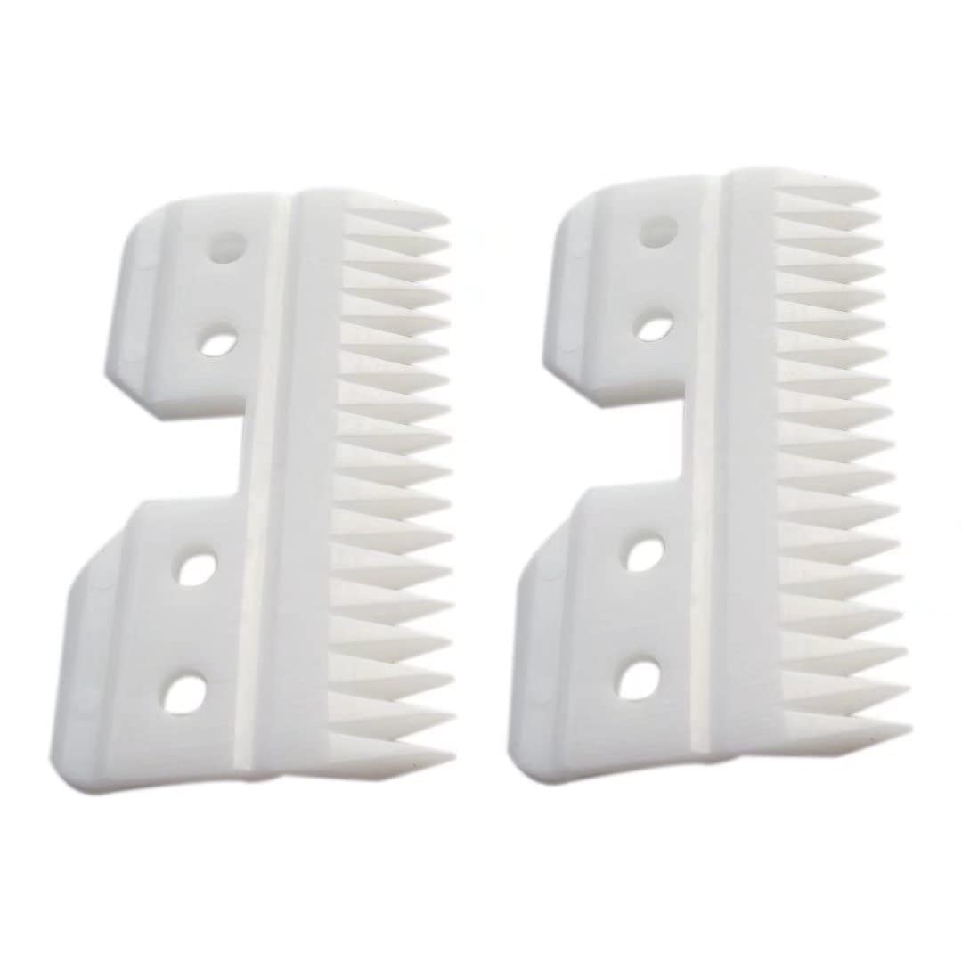 2023 Upgraded Professional Replacement Blade Cutter for Oster Fast Feed Clippers - 18 Teeth Ceramic Moving Blade (2 Pack) - Perfect for Barbers, Hair Stylists & Pet Grooming