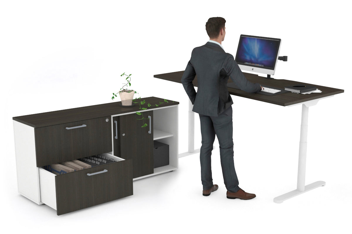 Flexi Premium Height Adjustable Standing Desk - 1800L x 800W Electric Sit Stand Workstation with Cable Management for Home Office & Executive Settings | Ergonomic Workspace Solution for Productivity & Comfort