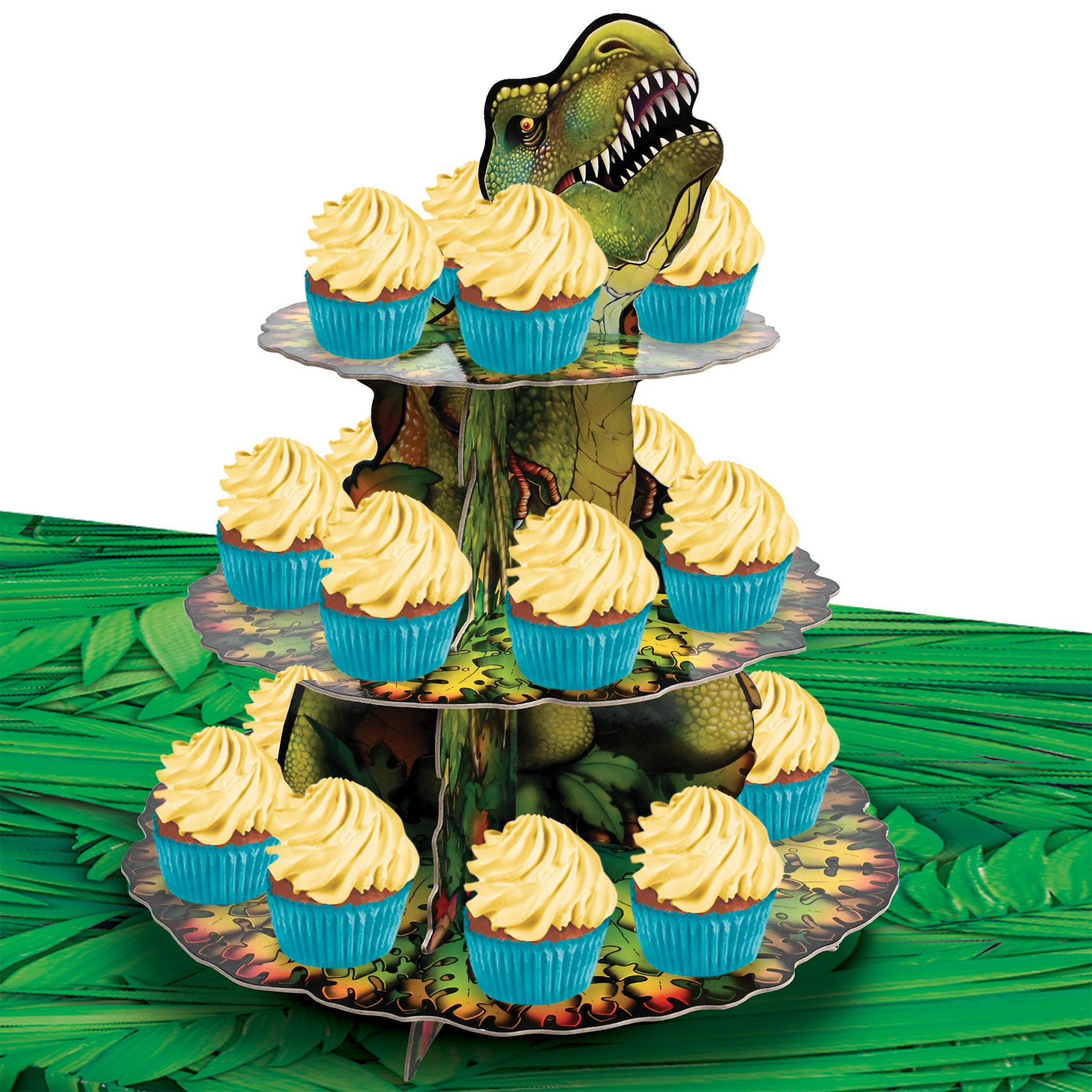 12 Pack Beistle Dinosaur Party Cupcake Stands - Dinosaur Theme Birthday Party Decorations for Kids, Baby Shower & Classroom Celebrations - Perfect for Cupcakes, Desserts & Treat Display