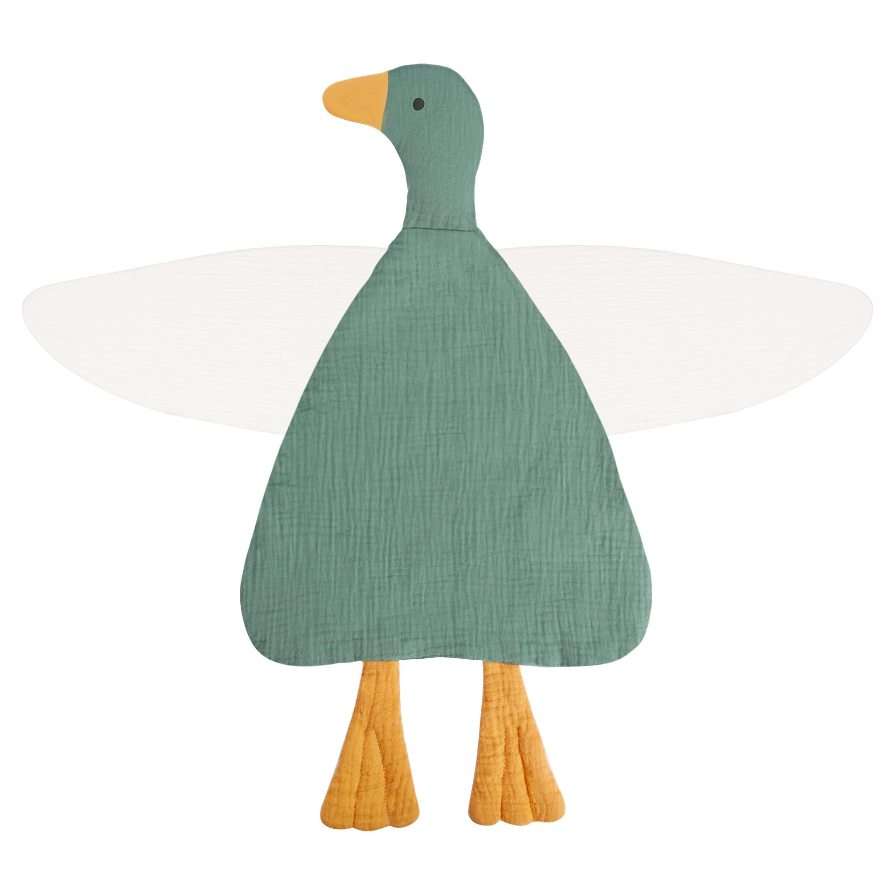 Soft Duck Lovey Blanket - Sensory Security Blanket for Newborns 0-6 Months | Cute Baby Stuffed Animal Toy for Boys & Girls | Perfect for Nursery, Stroller & Travel (Duck-Roman Green)