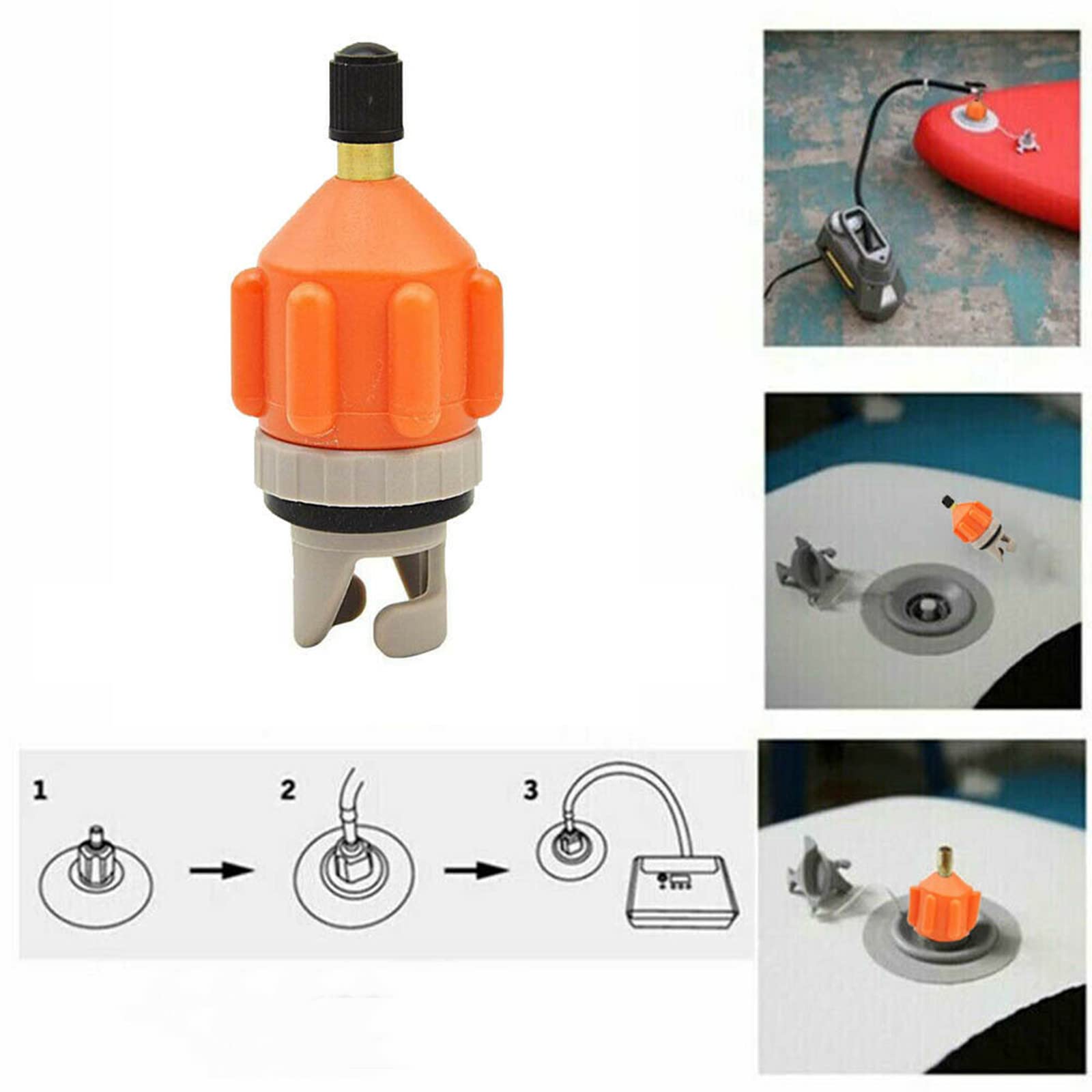 2Pcs Inflatable Boat SUP Pump Adapter - Universal Air Valve Adapter for Kayak, SUP Board, Rowing Boat & Paddle Board - Perfect for Water Sports & Outdoor Adventures
