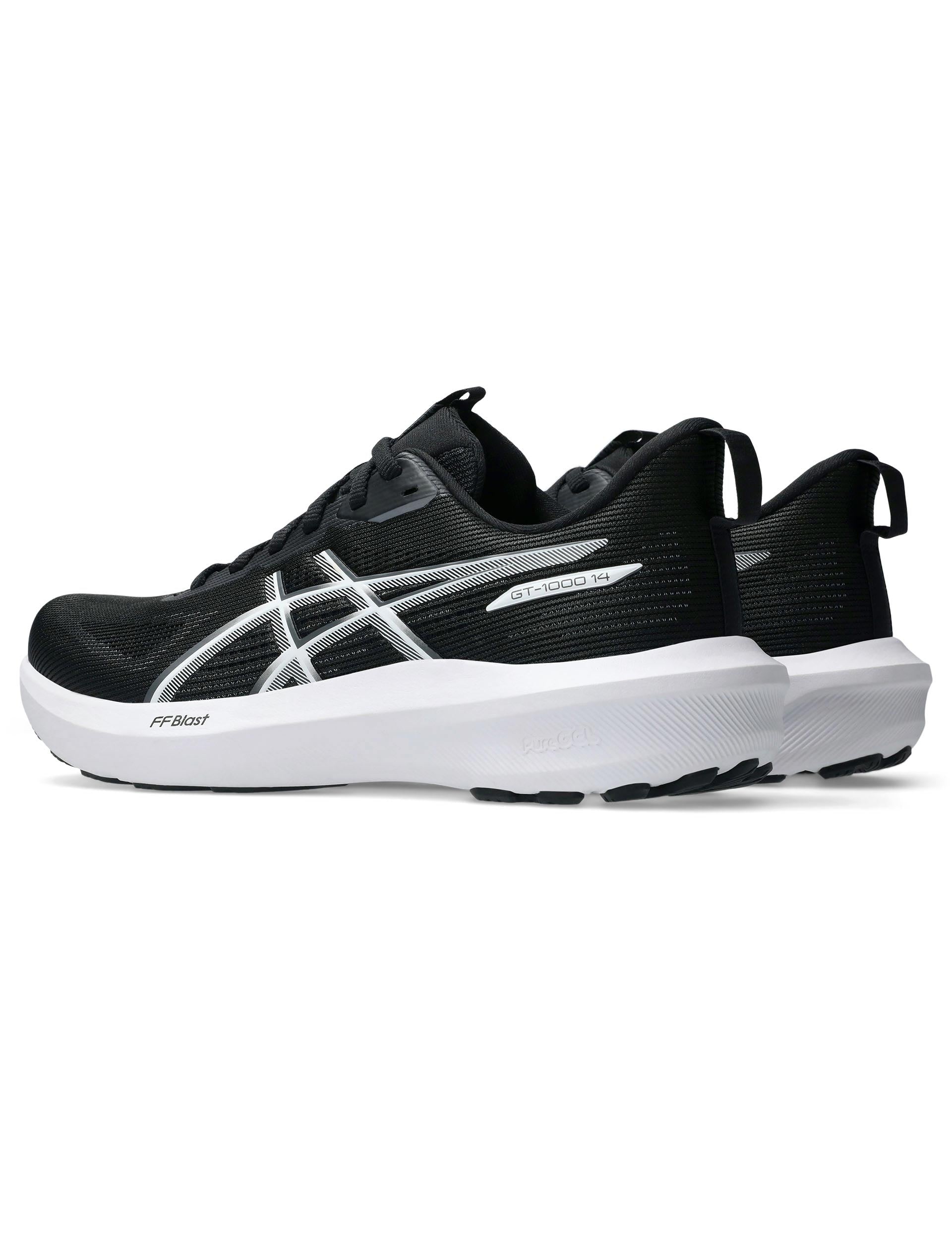 GT 1000 14 Running Shoes for Men - Black/White - Lightweight Athletic Sneakers for Jogging, Gym & Everyday Wear