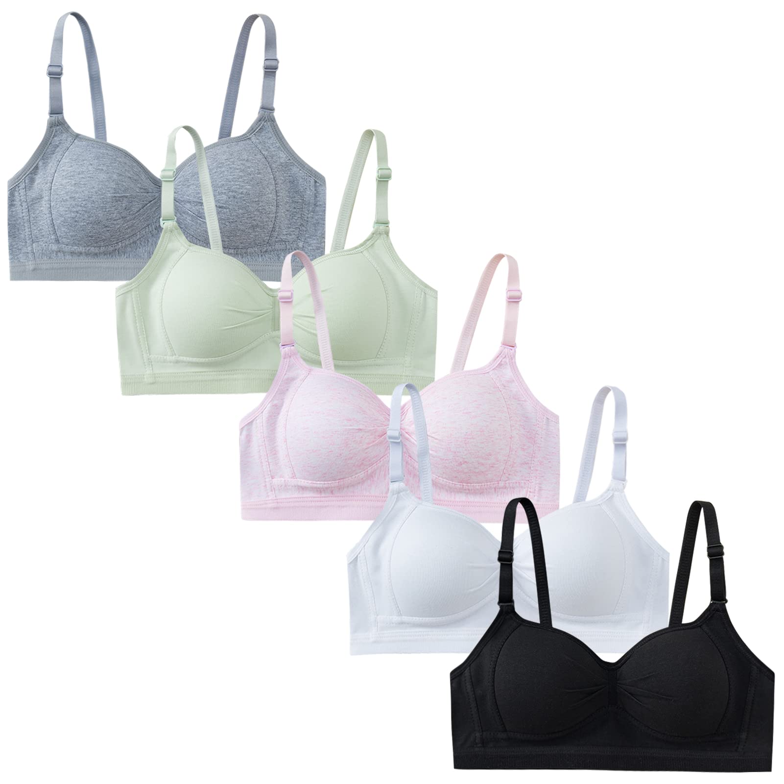 Happy Cherry Girls Training Bra - Lightly Padded Adjustable Sports Bra for Teens & Big Kids - Perfect for Dance & Gym