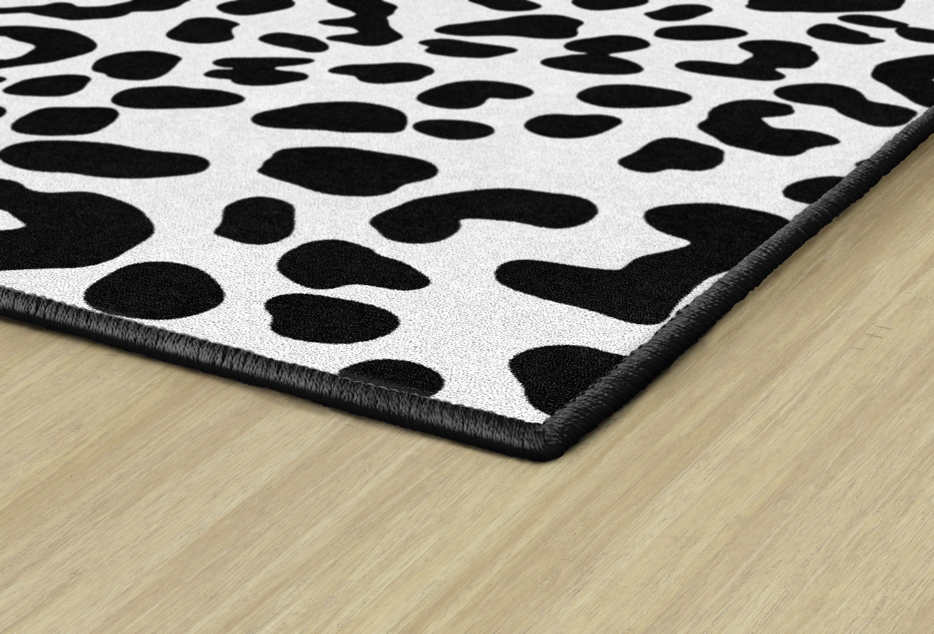Stylish Black and White Leopard Print Rug - Perfect for Boho Chic Bedroom Decor, Kids Room, or Dorm Room Flooring