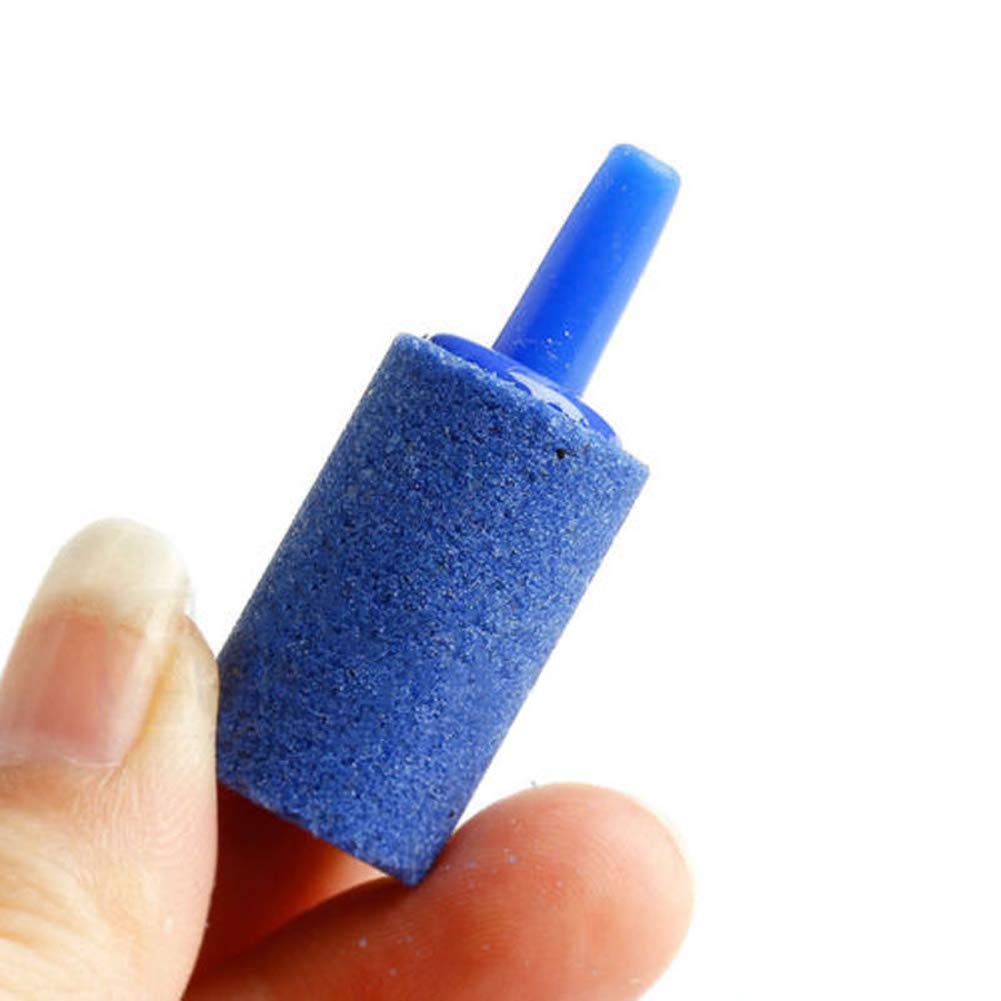 12Pcs Blue Cylindrical Air Stone Bubble Diffuser for Aquarium Fish Tank Pump - Enhance Oxygenation for Healthy Fish & Plants | Perfect for Freshwater & Saltwater Tanks, Hydroponics, and Pond Aeration