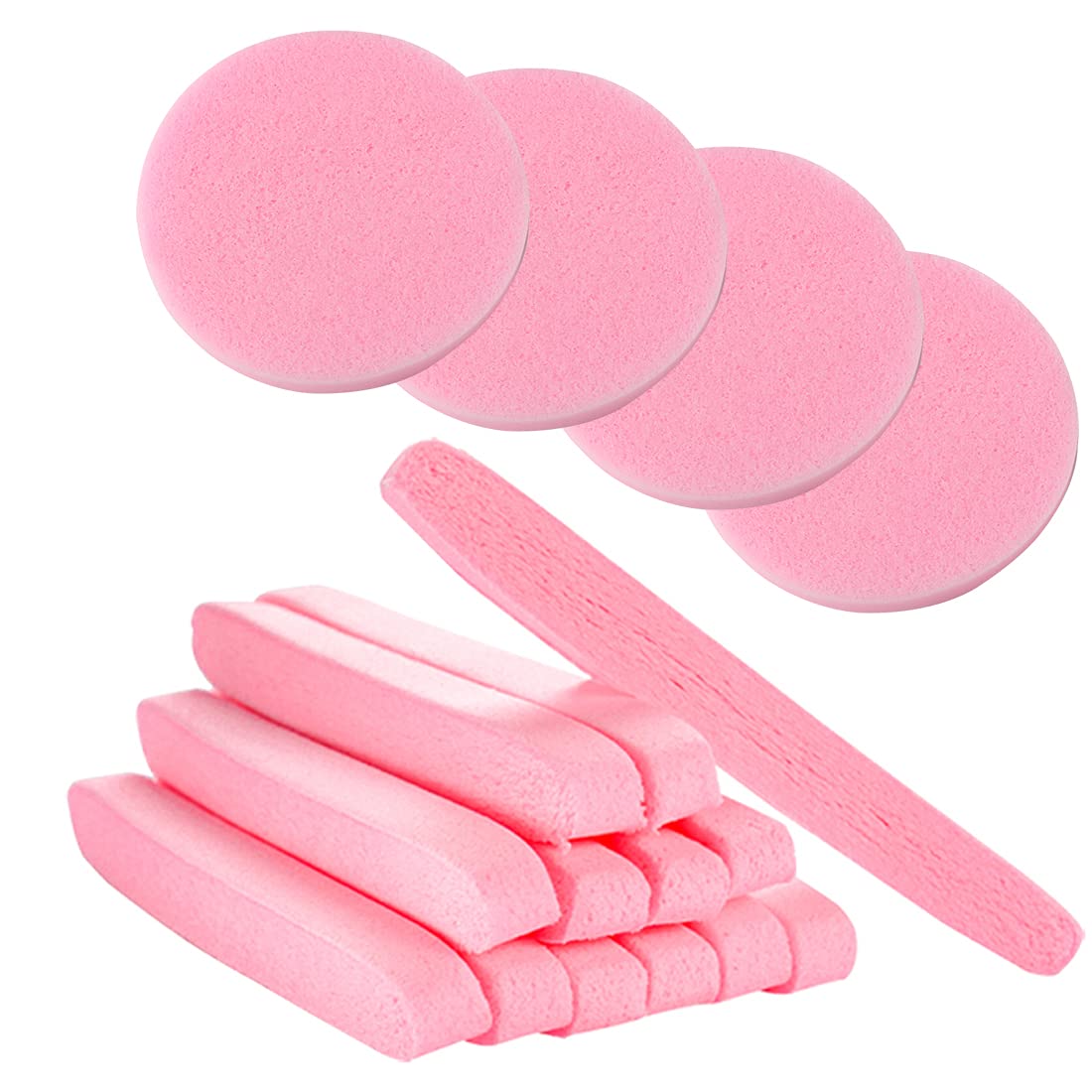 60 Pcs Compressed Facial Sponges - Professional Makeup Remover & Exfoliating PVA Sponge Pads for Women (Yellow & Pink) | Gentle Face Cleansing, Spa & Skincare Routine