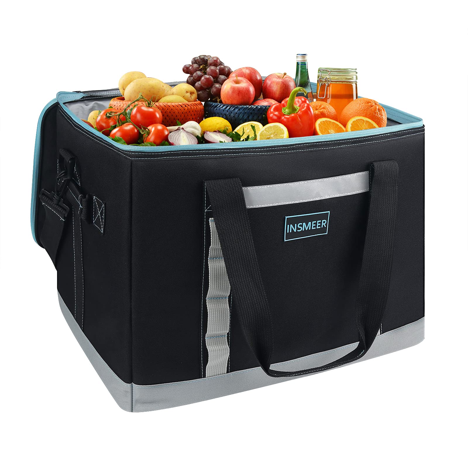 INSMEER Insulated Cooler Bag - 65/32 Can Capacity, Leakproof & Collapsible Soft-Sided Cooler with Shoulder Strap for Camping, Beach, Picnics, Food Delivery & Outdoor Activities | Portable Cooler for Drinks, Groceries & Meal Prep