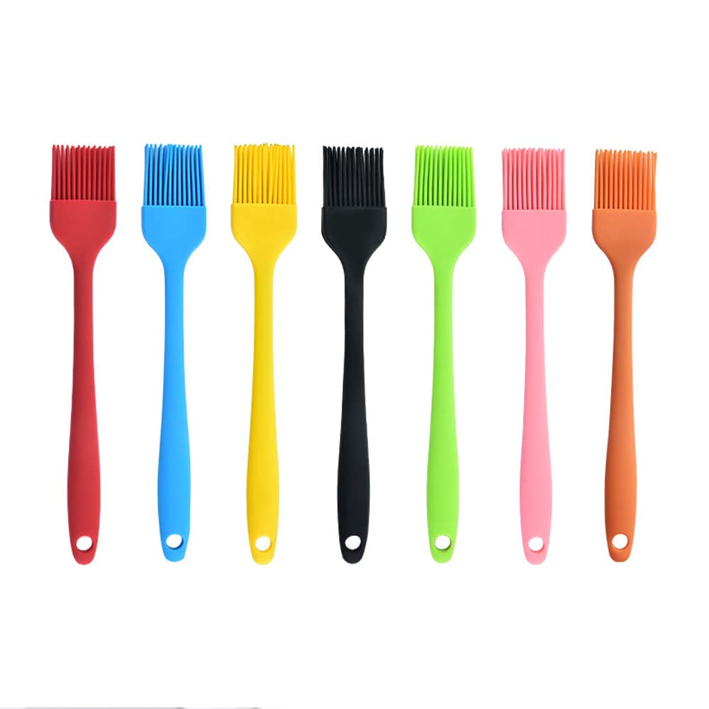 Premium Silicone Basting Brushes Set - 7 PCS Heat-Resistant BBQ, Grill & Baking Brushes for Oil, Sauce, Honey - Non-Stick Pastry & Cooking Tools (Multicolor) - Perfect for Grilling, Barbecuing, Baking & Kitchen Use