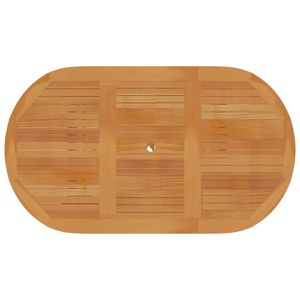 Premium Solid Teak Wood Outdoor Dining Table with Umbrella Hole – 59.1