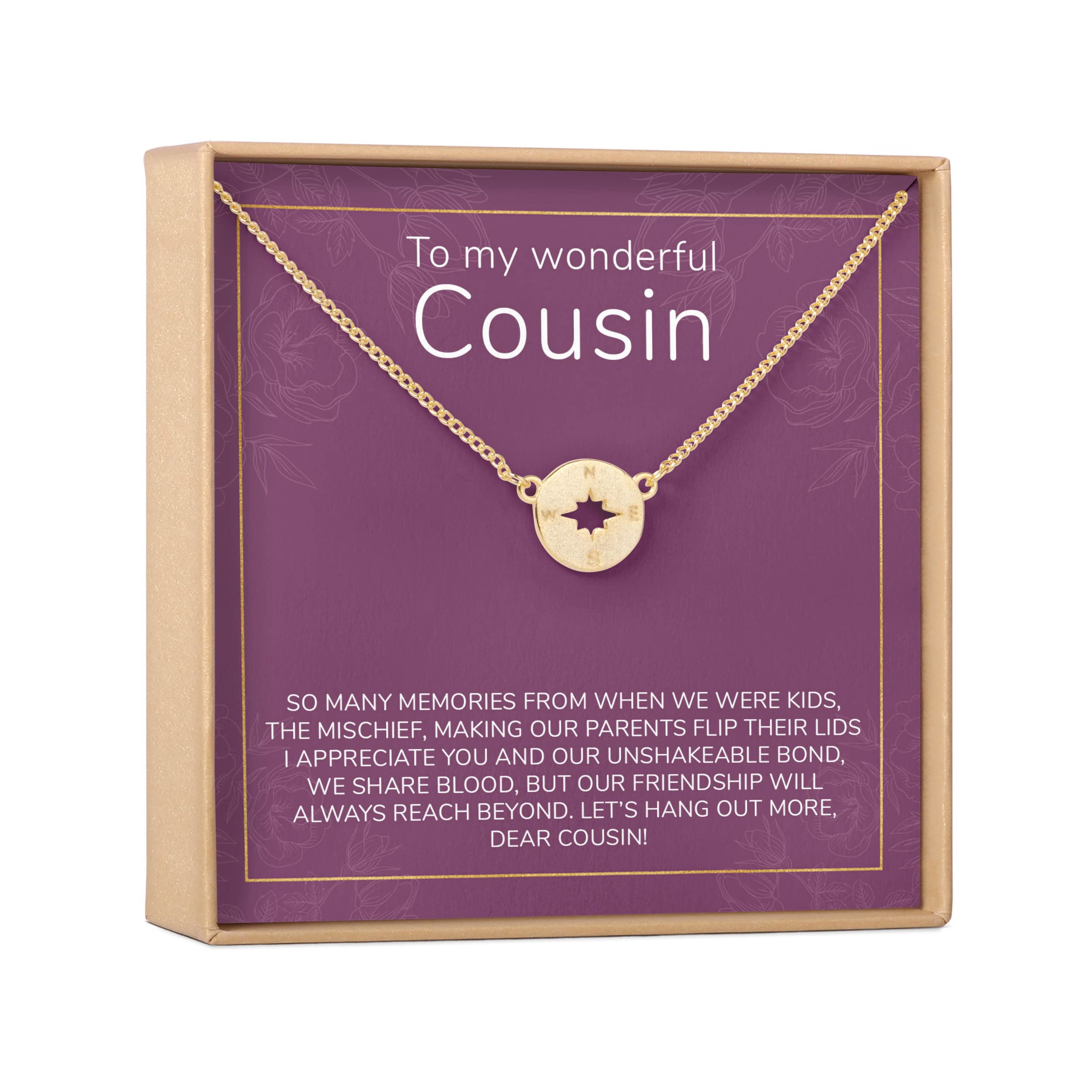 Cousins Necklace - Heartfelt Jewelry Gift with Card for Birthday, Christmas, Thanksgiving & Special Occasions | Perfect for Sisters, Best Friends & Family Bonding