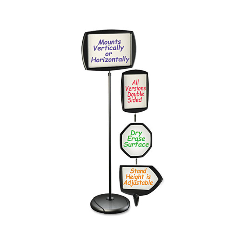 Black Frame Floor Stand Dry Erase Sign Holder - 3 Sizes for Office, Classroom & Retail Use | Portable Whiteboard Signage for Events & Presentations