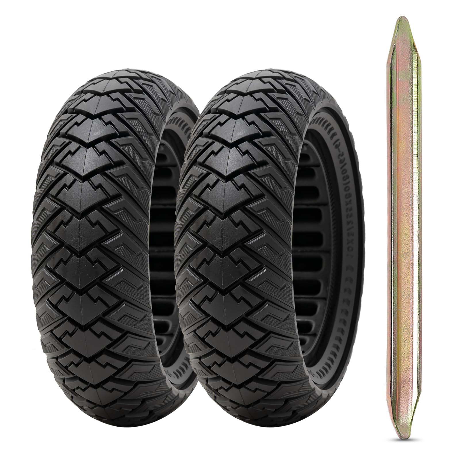 2 Pack 10x3.0 Solid Rubber Tires for Electric Scooters - 10 Inch Replacement Wheels (255x80, 80/65-6) - Front/Rear Compatible with 10x3.0 Scooter Tires (P-1006) - Perfect for Commuting, Urban Travel & Last-Mile Transportation