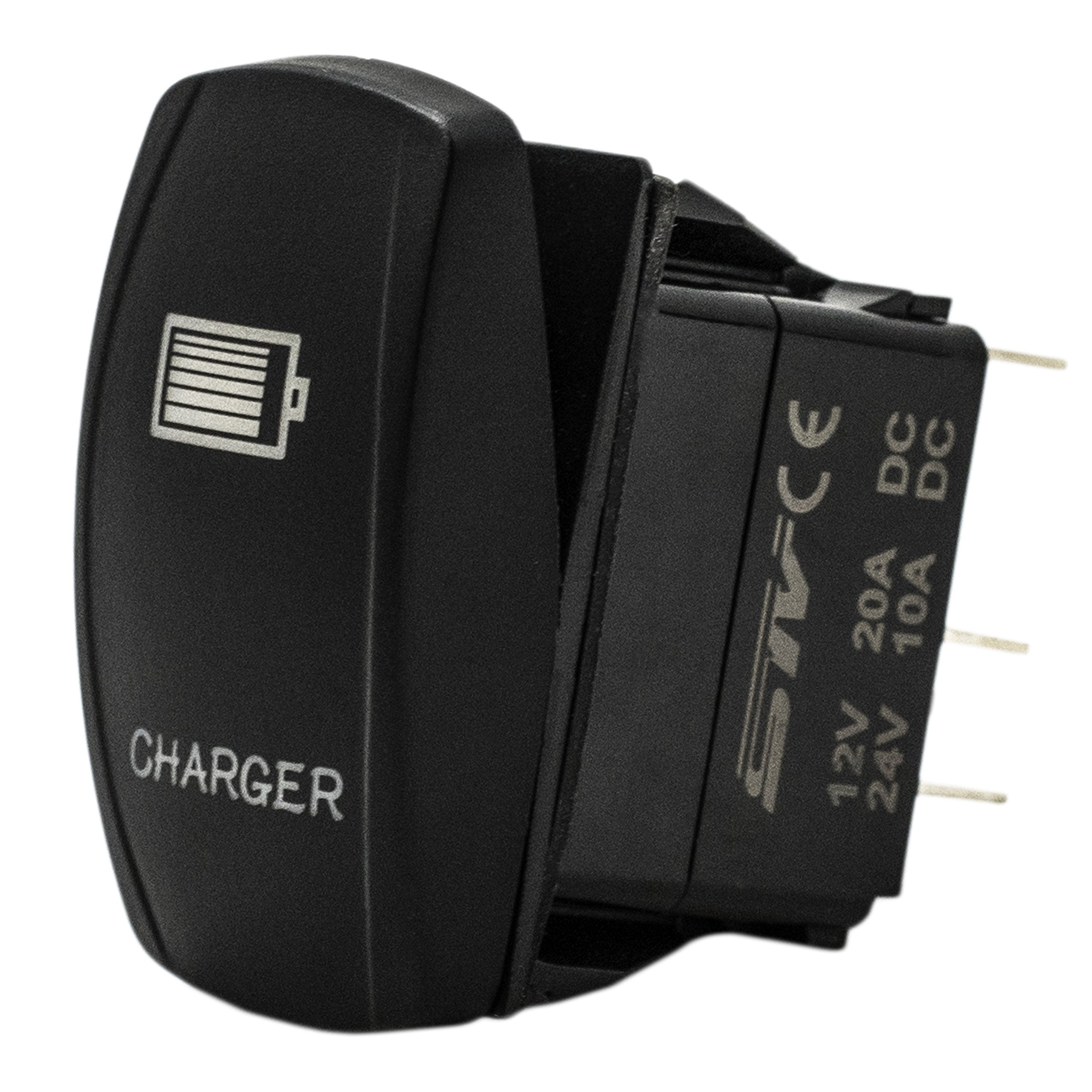 12V Blue Laser Rocker Switch - Universal On/Off Power Control for Car Charger, Boat, RV & Marine Applications - Durable Waterproof Toggle Switch for Automotive Electronics