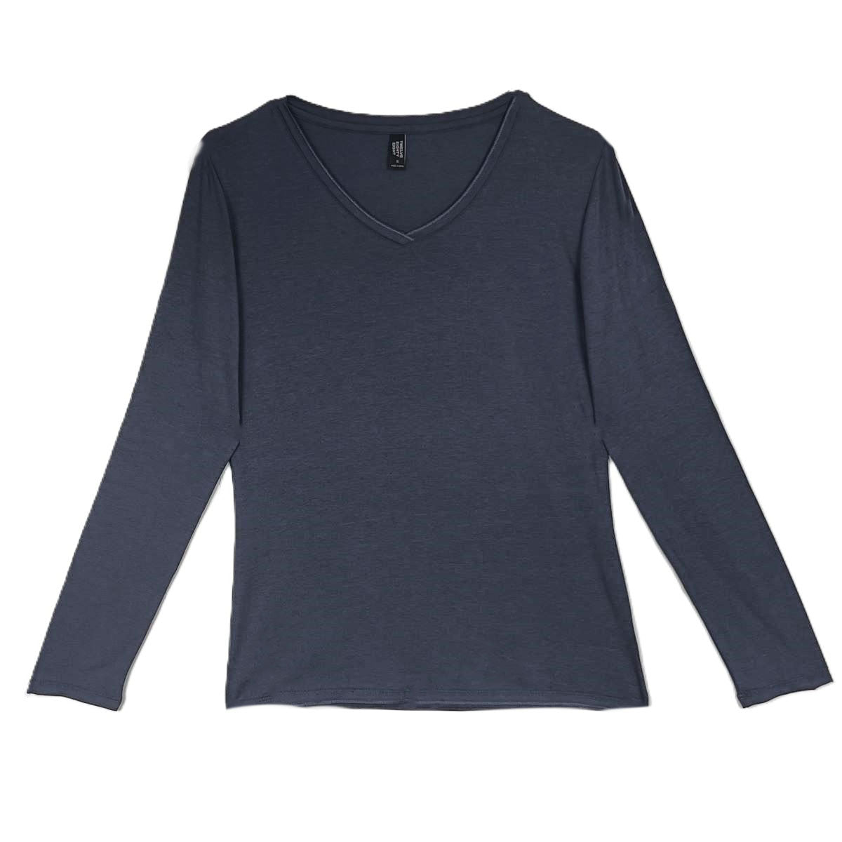 Long Sleeve V Neck T-Shirt for Women - Soft Cotton Casual Top - Perfect for Layering, Workwear & Everyday Outfits