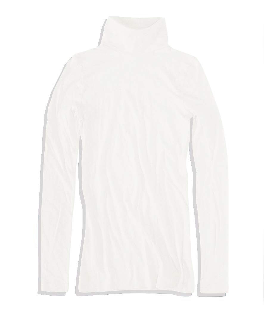 J.Crew Women's Tissue Turtleneck Tee - Soft Slim Fit Long Sleeve Stretch Cotton Top for Layering, Work & Casual Wear