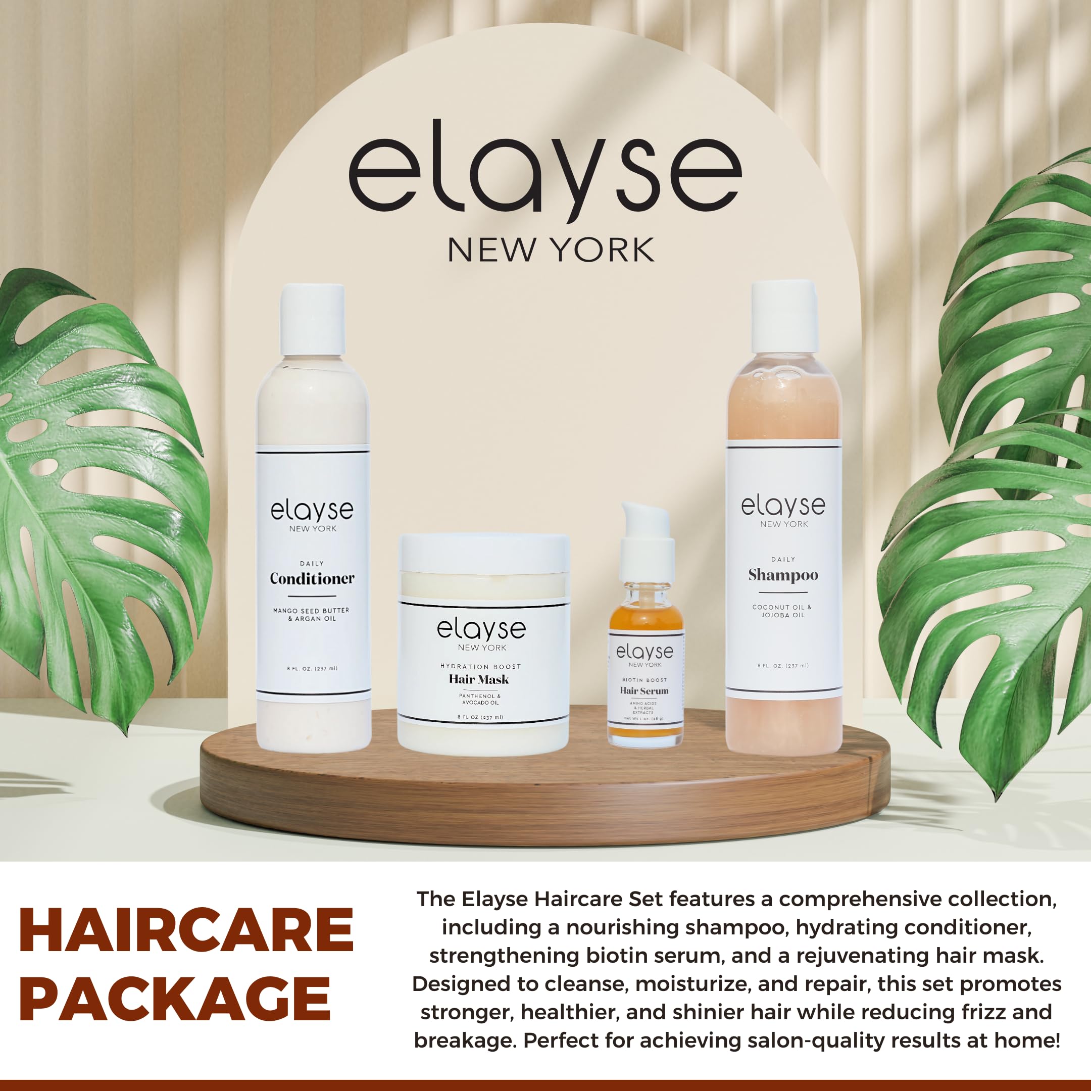 Hydration Boost Hair Care Set - Sulfate & Paraben Free Shampoo, Conditioner, Hair Mask & Biotin Serum for Color-Treated Hair - 4 Piece Kit for Dry, Damaged Hair Repair & Daily Nourishment - Perfect for Home & Salon Use