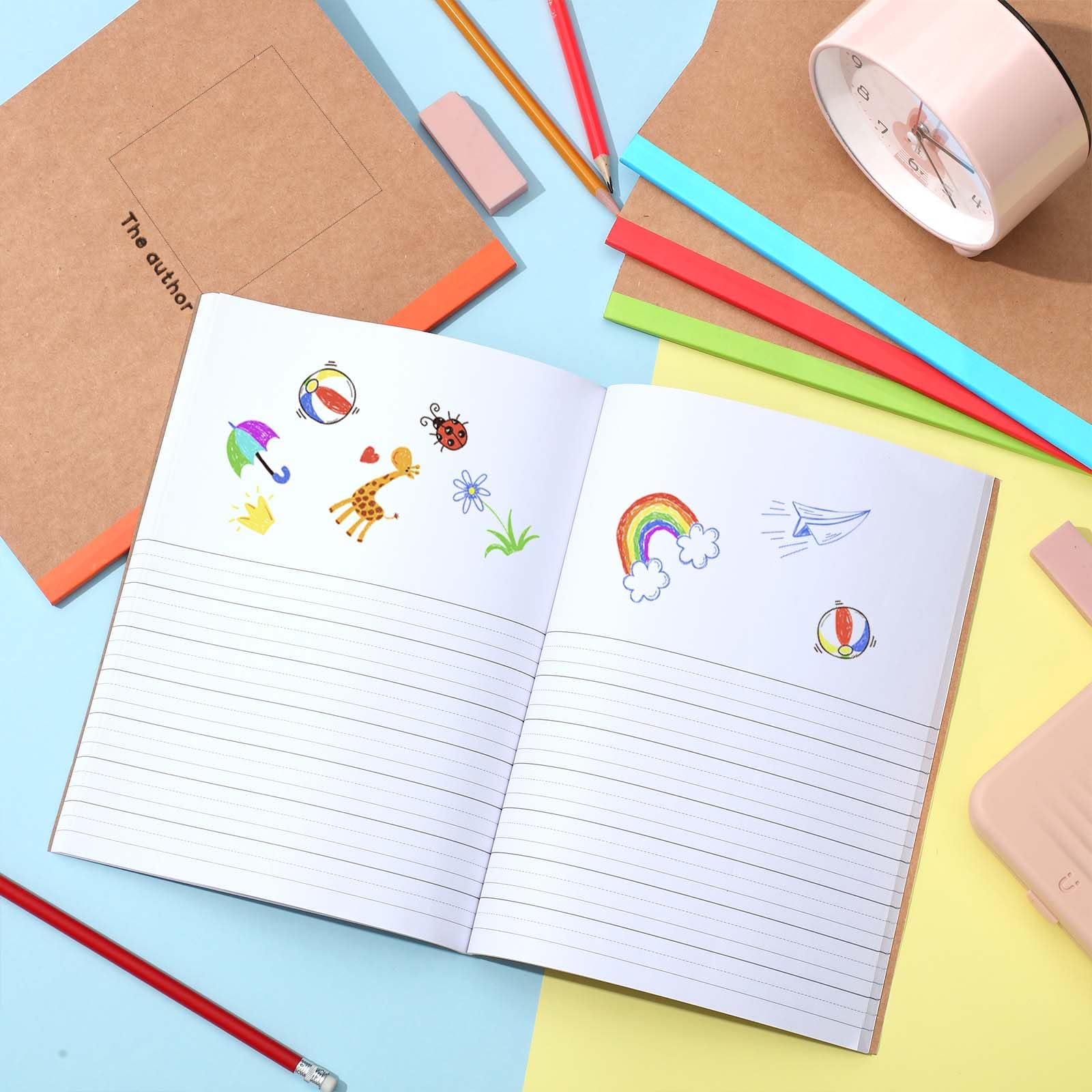 Henoyso 10-Pack Primary Composition Notebooks - 120 Pages, 9.75