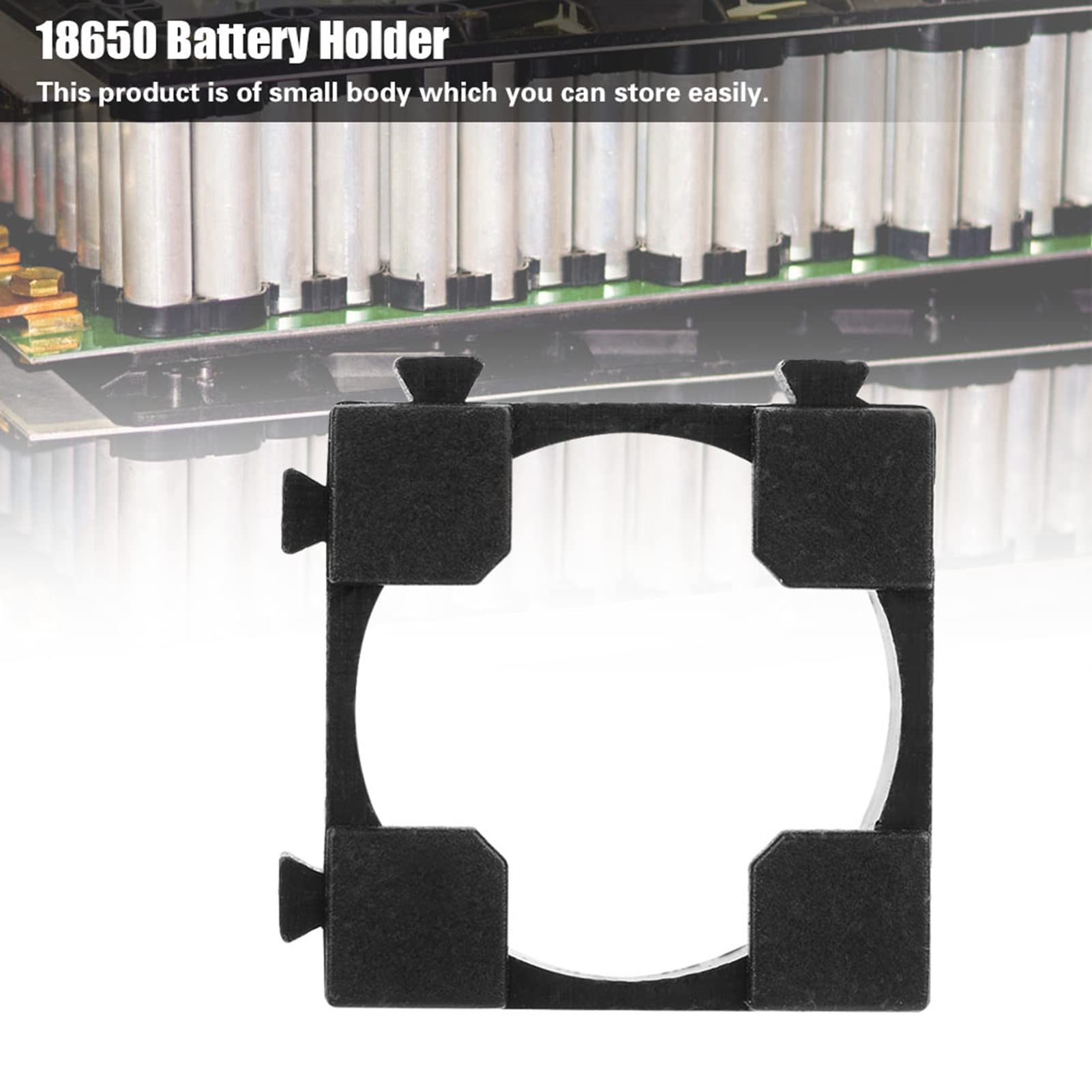 100Pcs Li-ion Battery Holder - Portable Cylindrical Battery Pack Organizer with Short Circuit Protection | Ideal for DIY Electronics, Flashlights & Power Banks