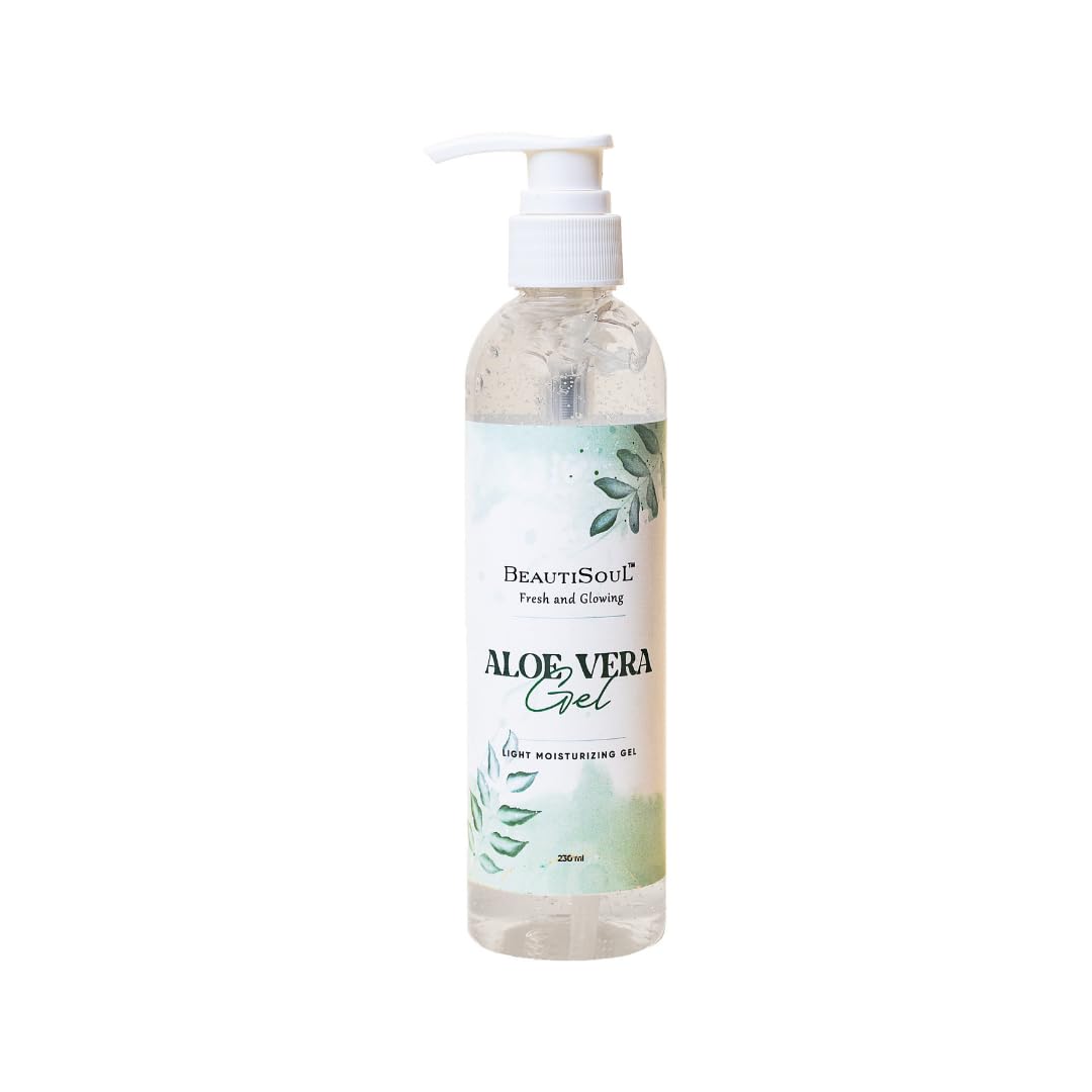 Beautisoul Pure Aloe Vera Gel with Tea Tree Oil for Face, Skin & Hair Care - 230ml | Hydrating Moisturizer for Sunburn Relief, Acne Treatment & Hair Growth | Perfect for Summer Skincare & Daily Beauty Routine