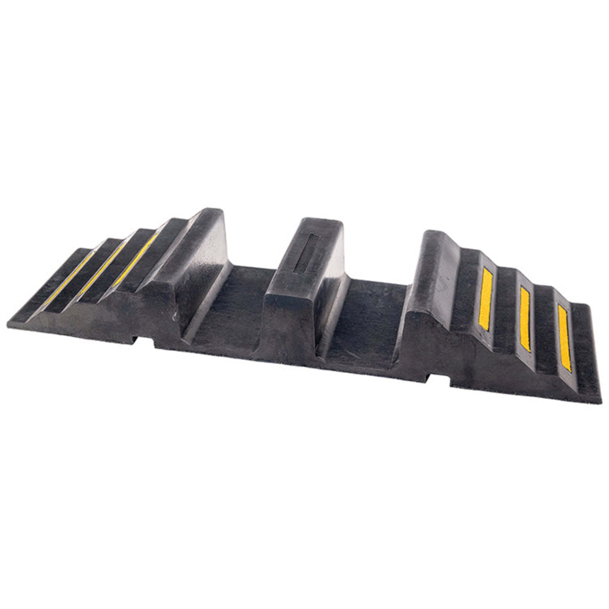 2 Channel Large Diameter Hose & Cable Protector Bridge - Heavy Duty 40,000 lb Capacity with High Visibility Reflectors | Flexible Recycled Rubber Design for Easy Installation | Ideal for Construction Sites, Warehouses & Industrial Cable Management