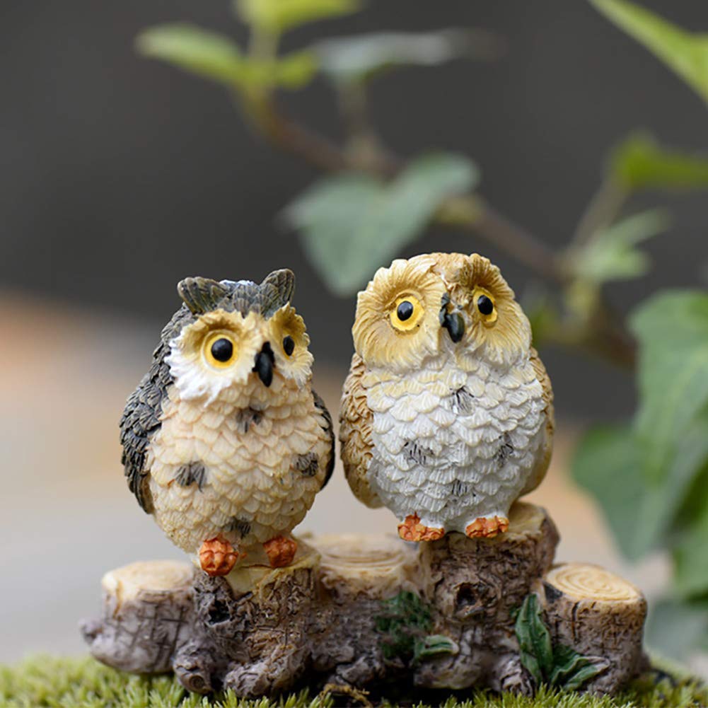 8Pcs Mini Owl Garden Figurines - Cute Miniature Owl Decor for Fairy Gardens, Moss Landscaping, Bonsai Displays & Home Ornaments | Perfect for DIY Crafts, Tabletop Displays & Outdoor Garden Decor